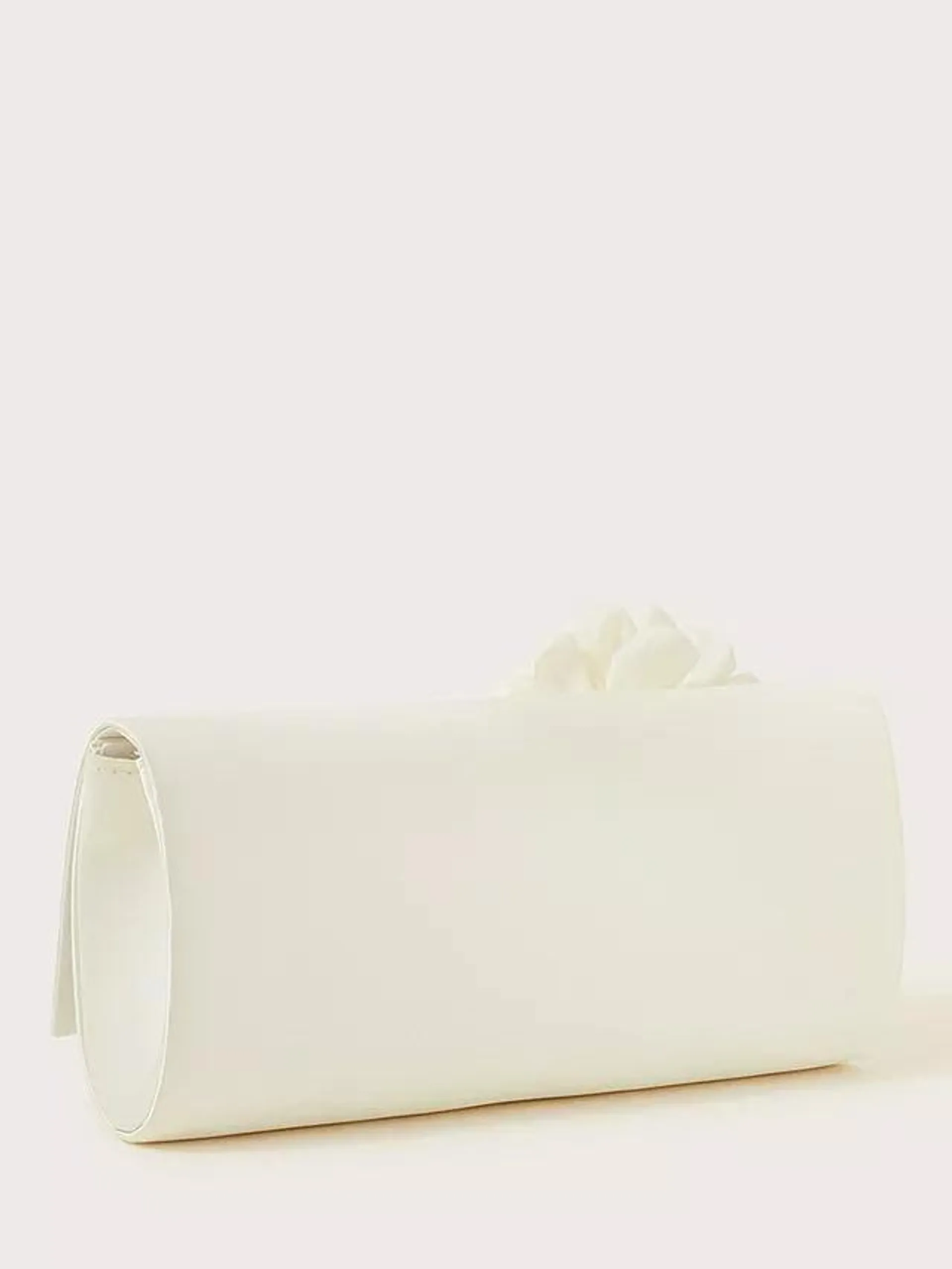 Petal Corsage Clutch Bag, Ivory