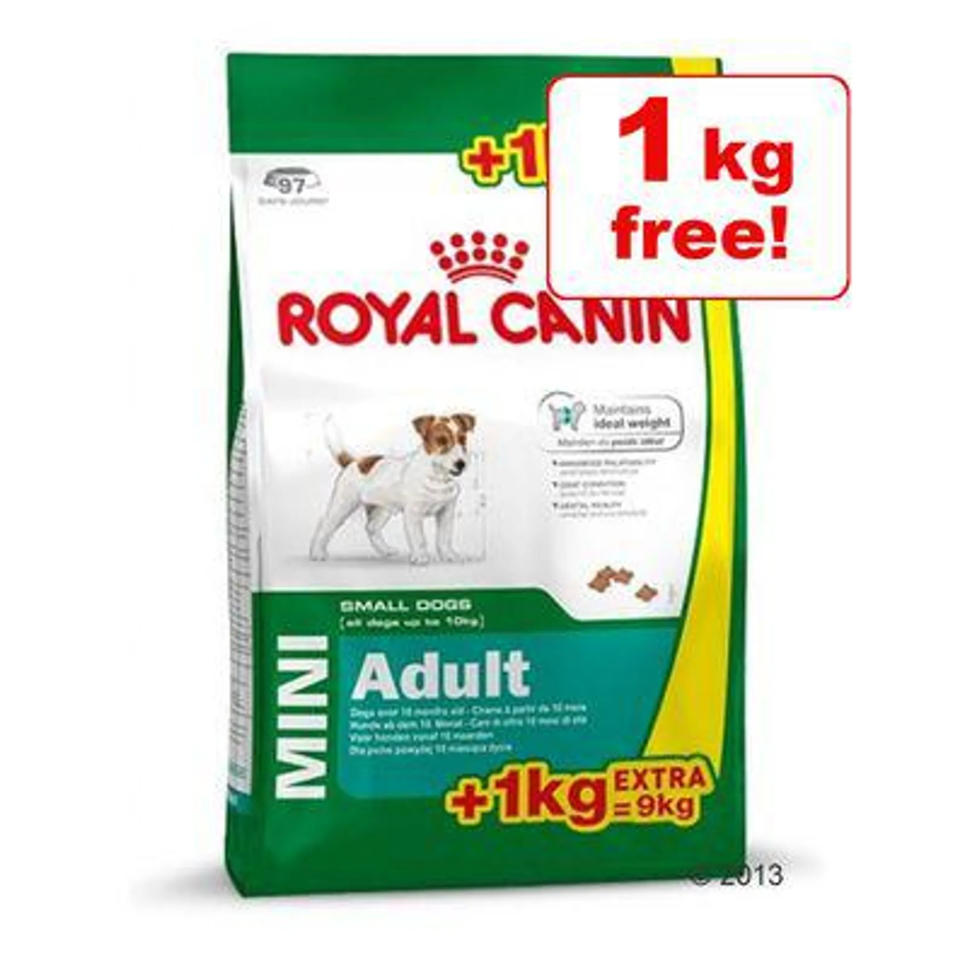 8kg Royal Canin Mini Adult Dry Dog Food + 1kg Free!*