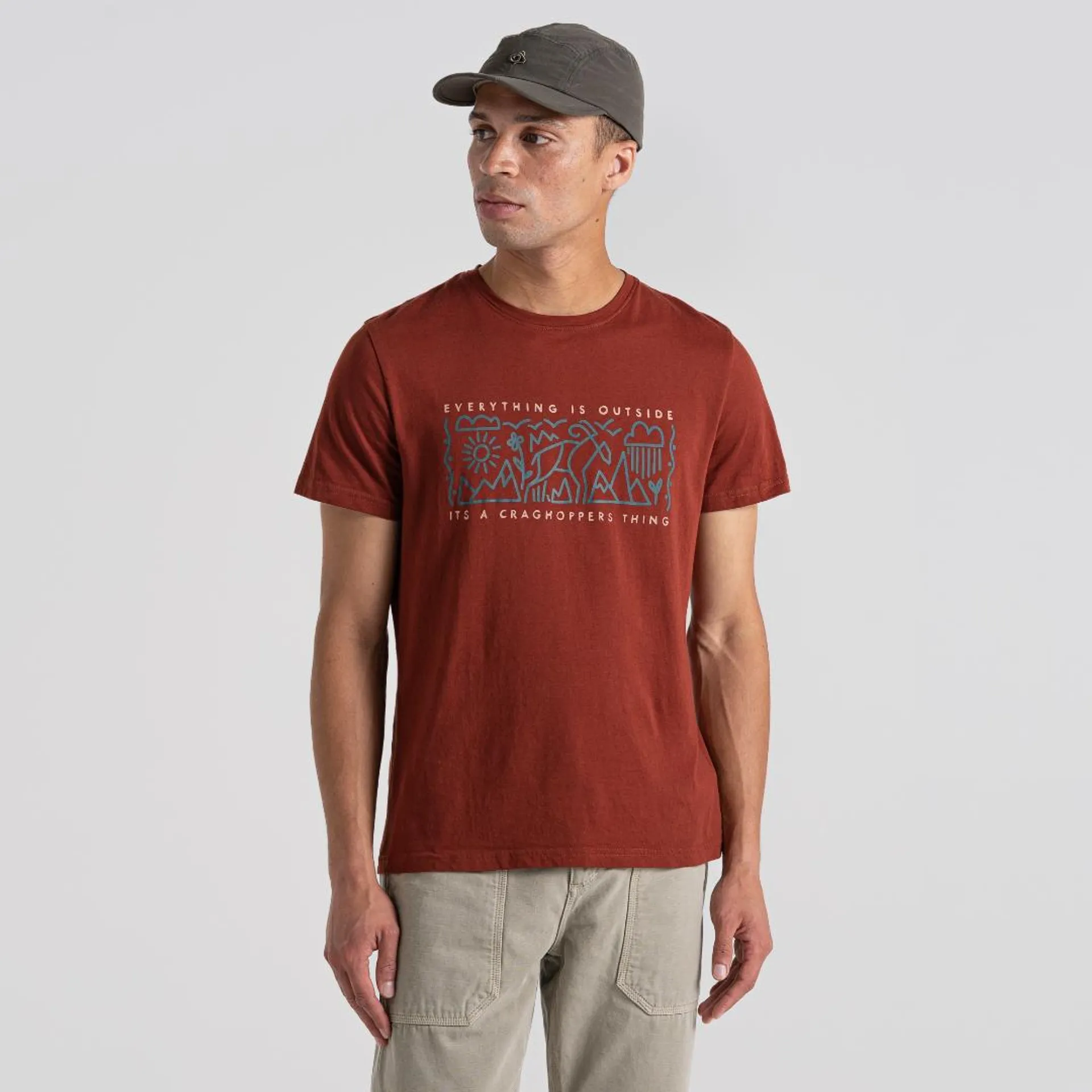 Craghoppers Men's Lucent Short Sleeved T-Shirt - Sienna Red Outside