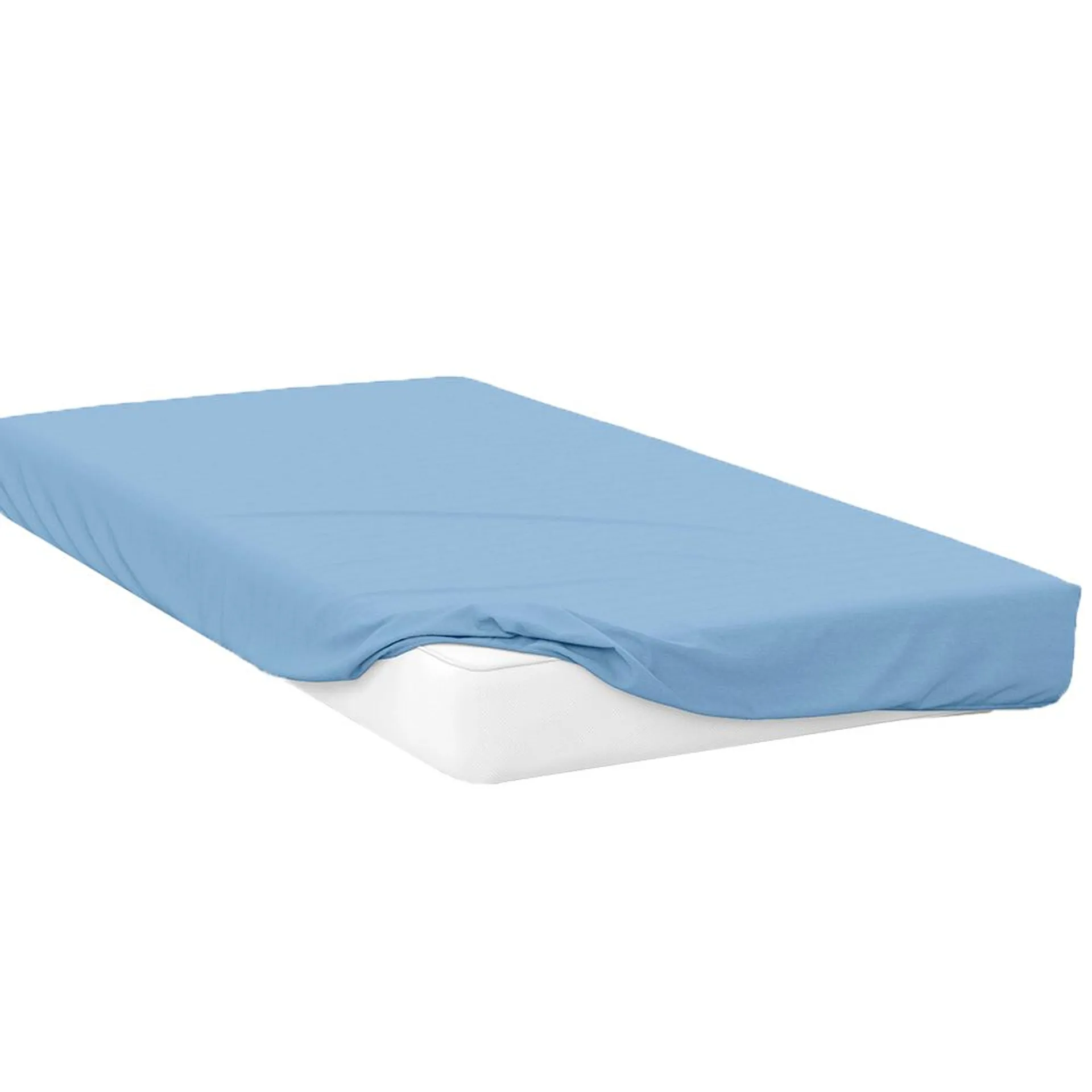 Serene Double Sky Blue Fitted Bed Sheet