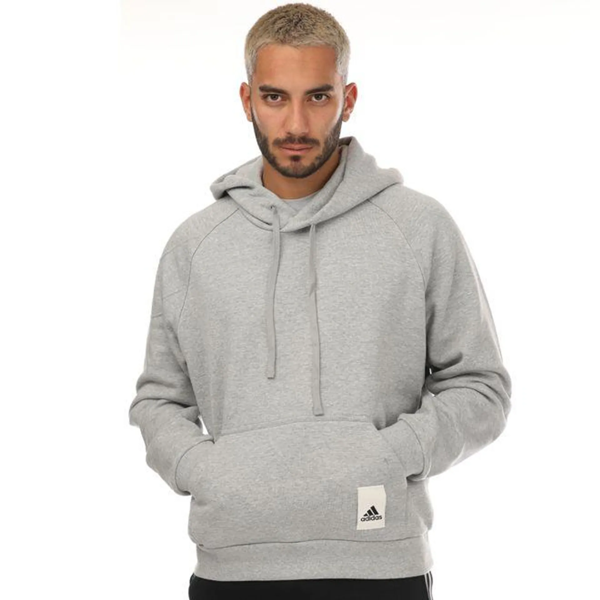 adidas Mens Lounge Fleece Hoodie in Grey