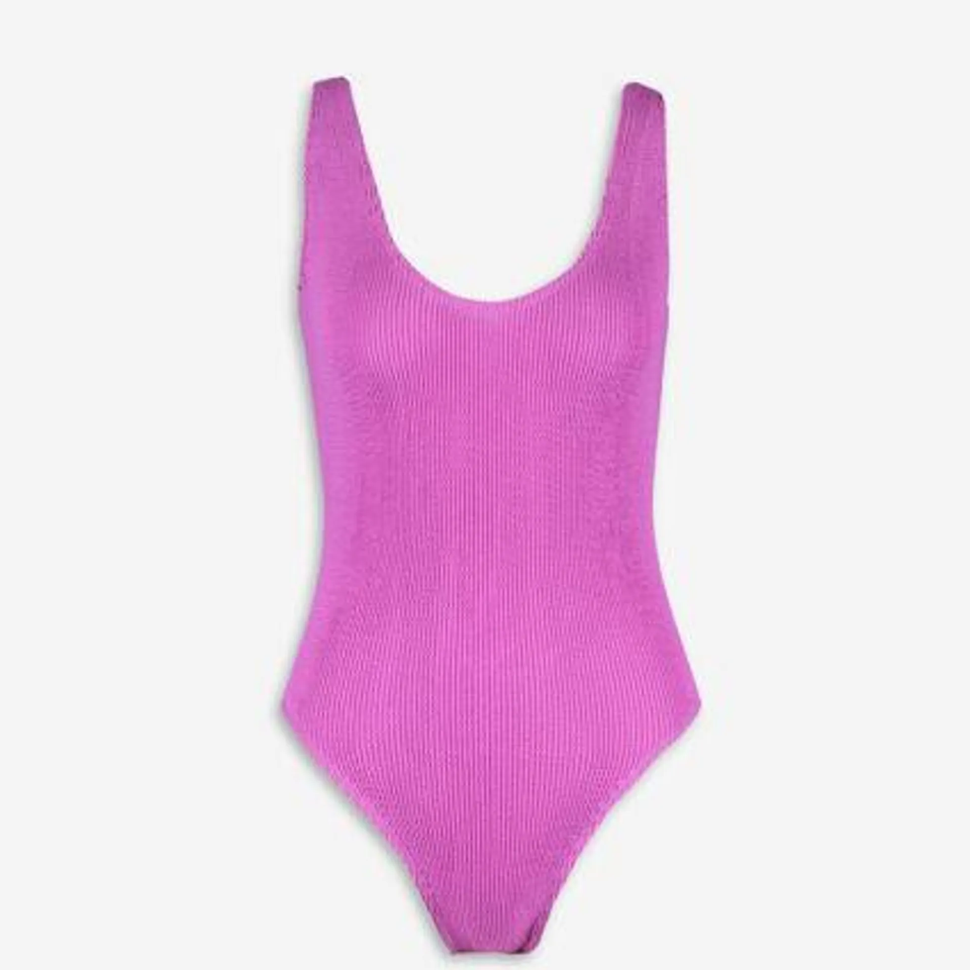 Purple Textured Knit Swimsuit