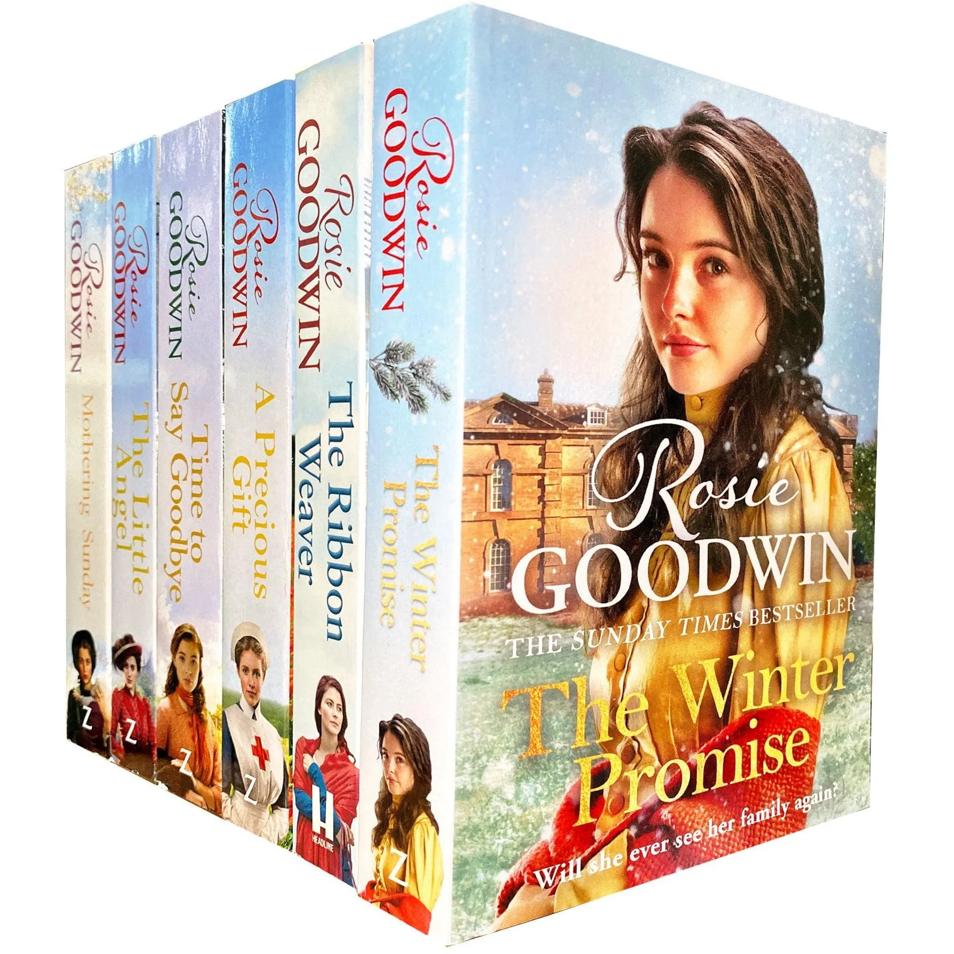 Rosie Goodwin 6 Books Collection Set (Mothering Sunday, The Little Angel, Time to Say Goodbye, A Precious Gift, The Ribbon Weaver, The Winter Promise)