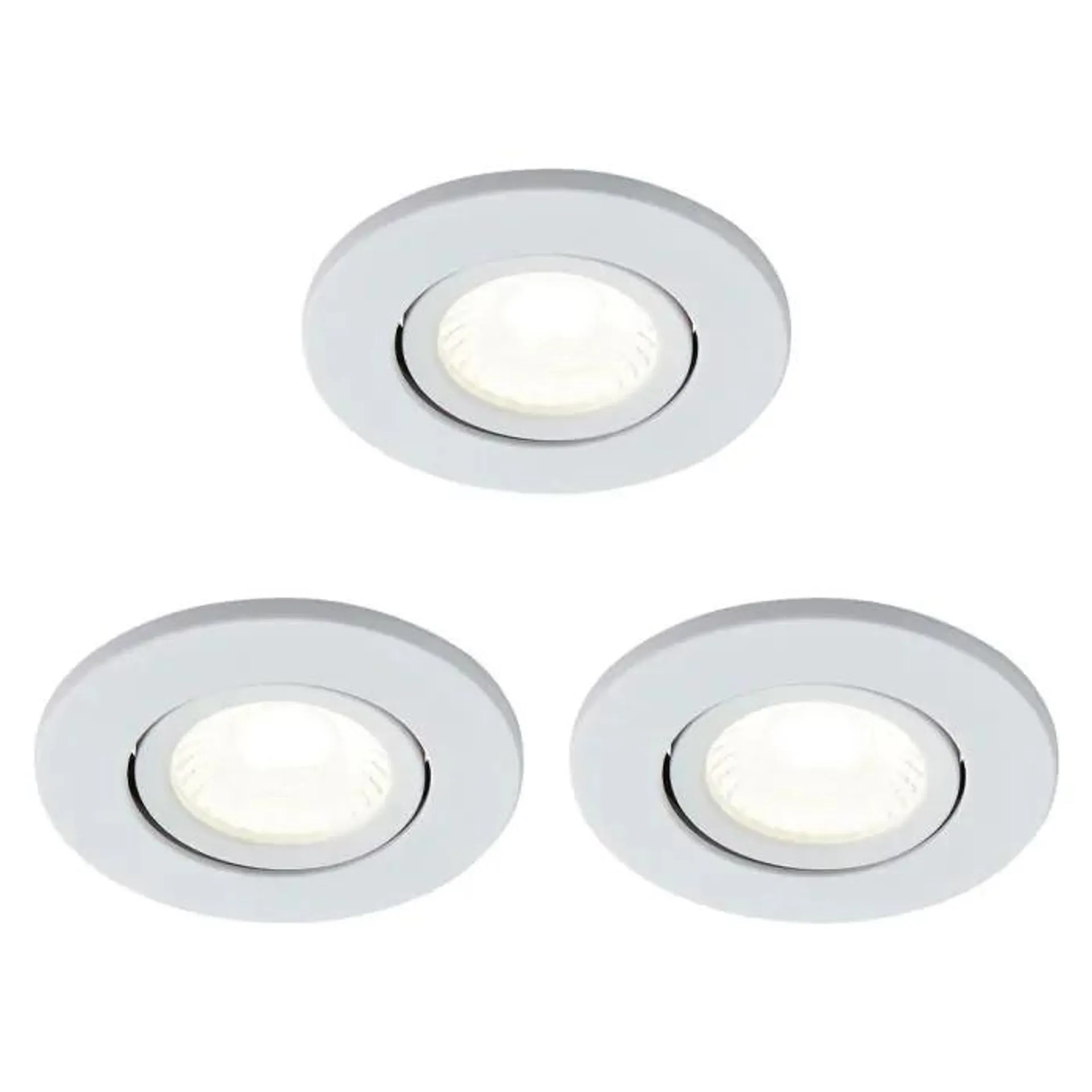3 Pack of Ruva Fire Rated LED IP65 Downlight, Matte White