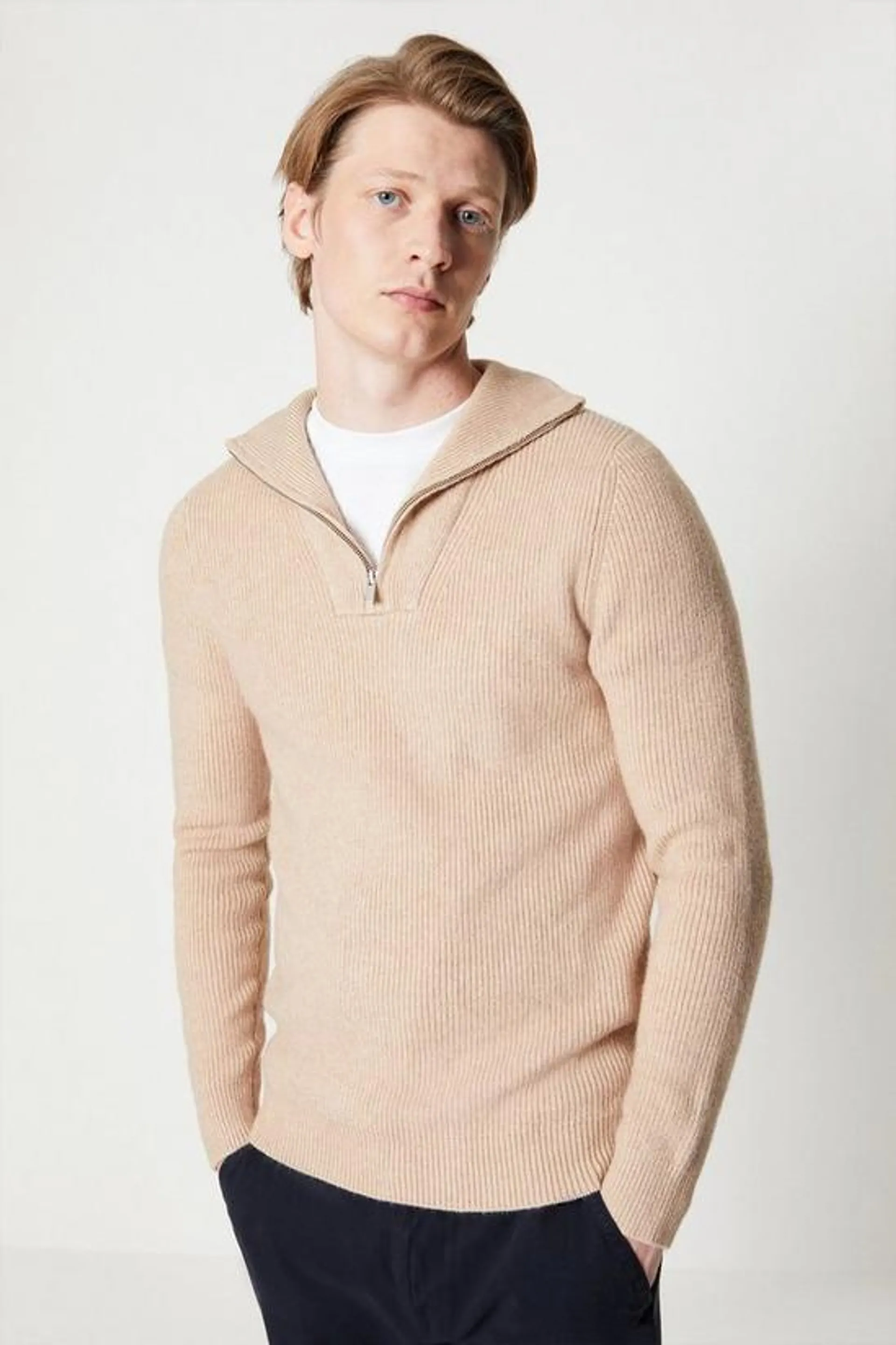 Zip Neck Fisherman Jumper