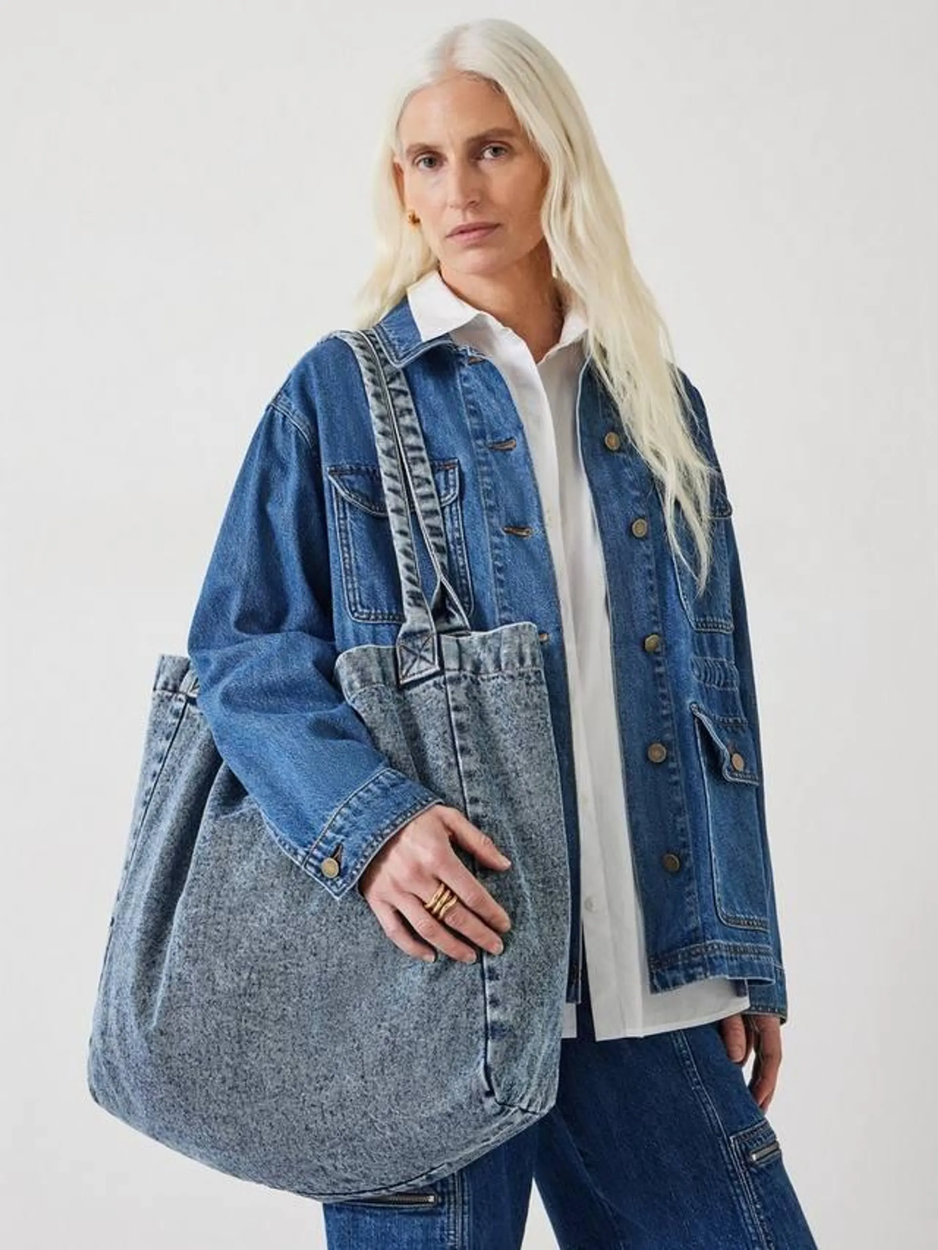 Britney Oversized Denim Tote Bag