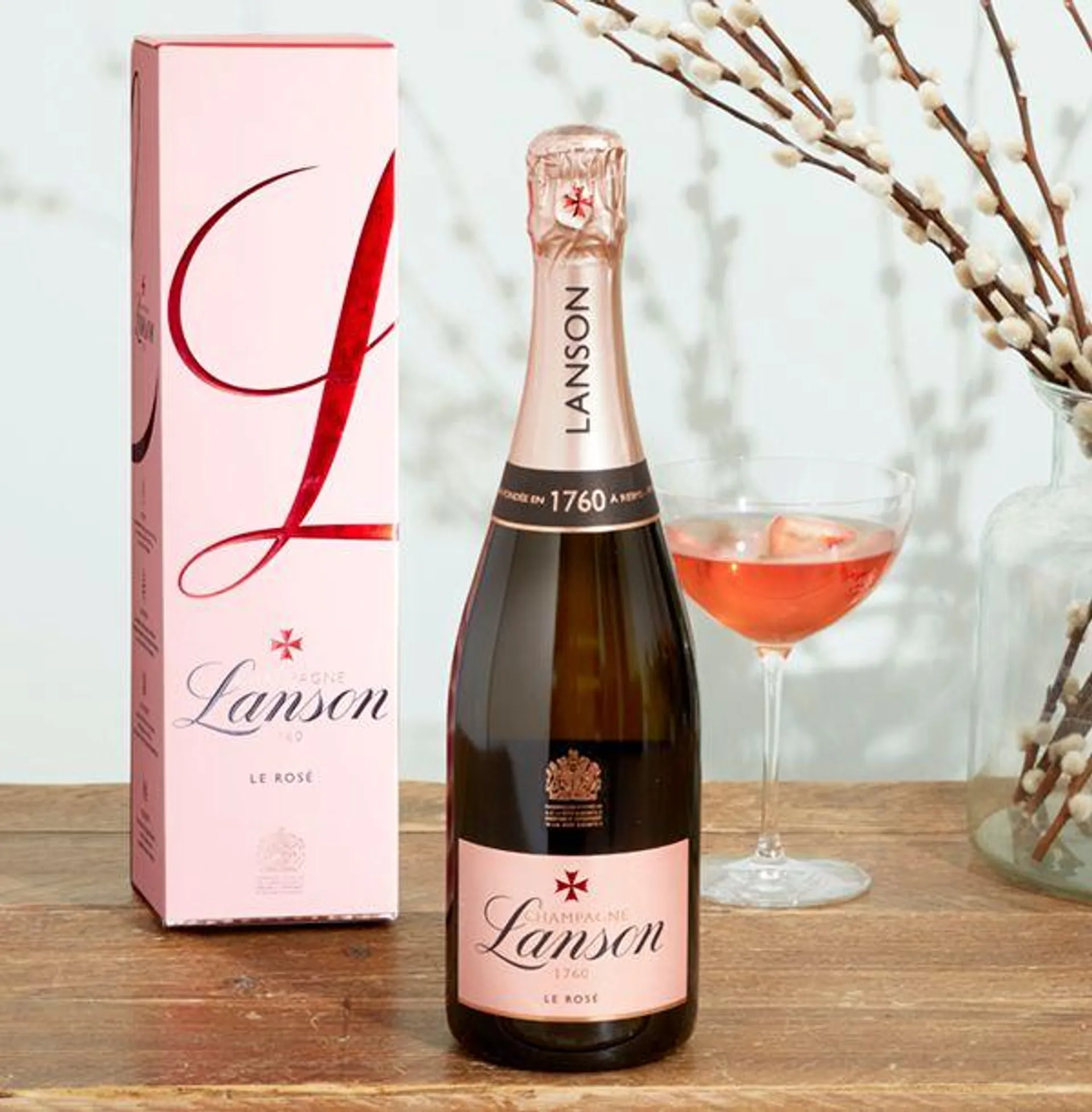 Lanson Rose Champagne and Gift Box