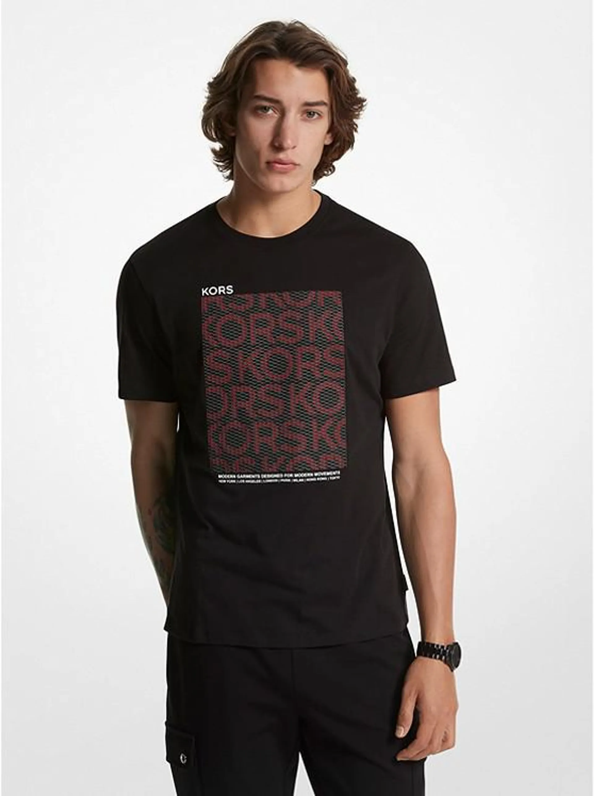 KORS Mesh Block Cotton T-Shirt