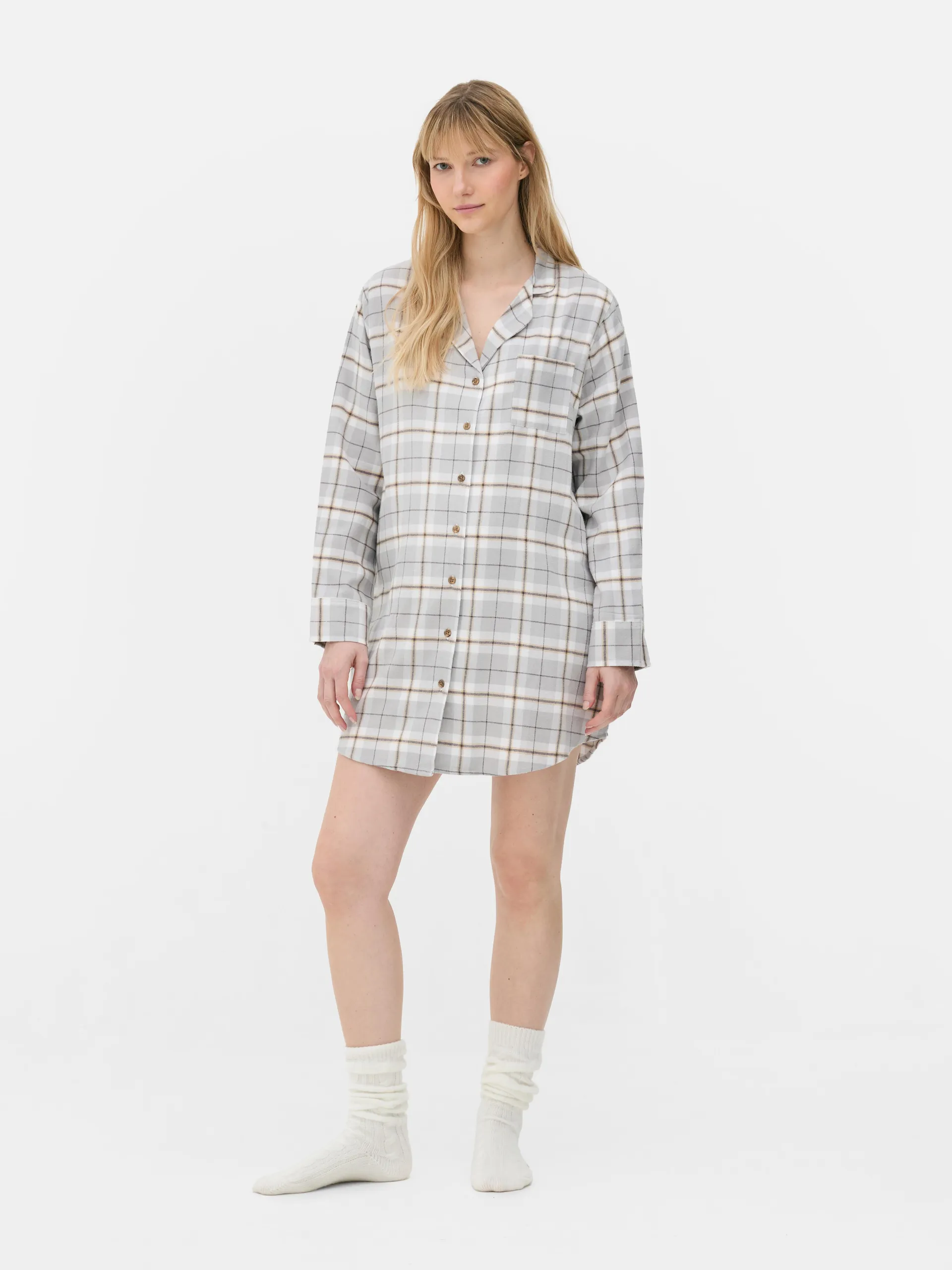 Maternity Check Longline Nightshirt