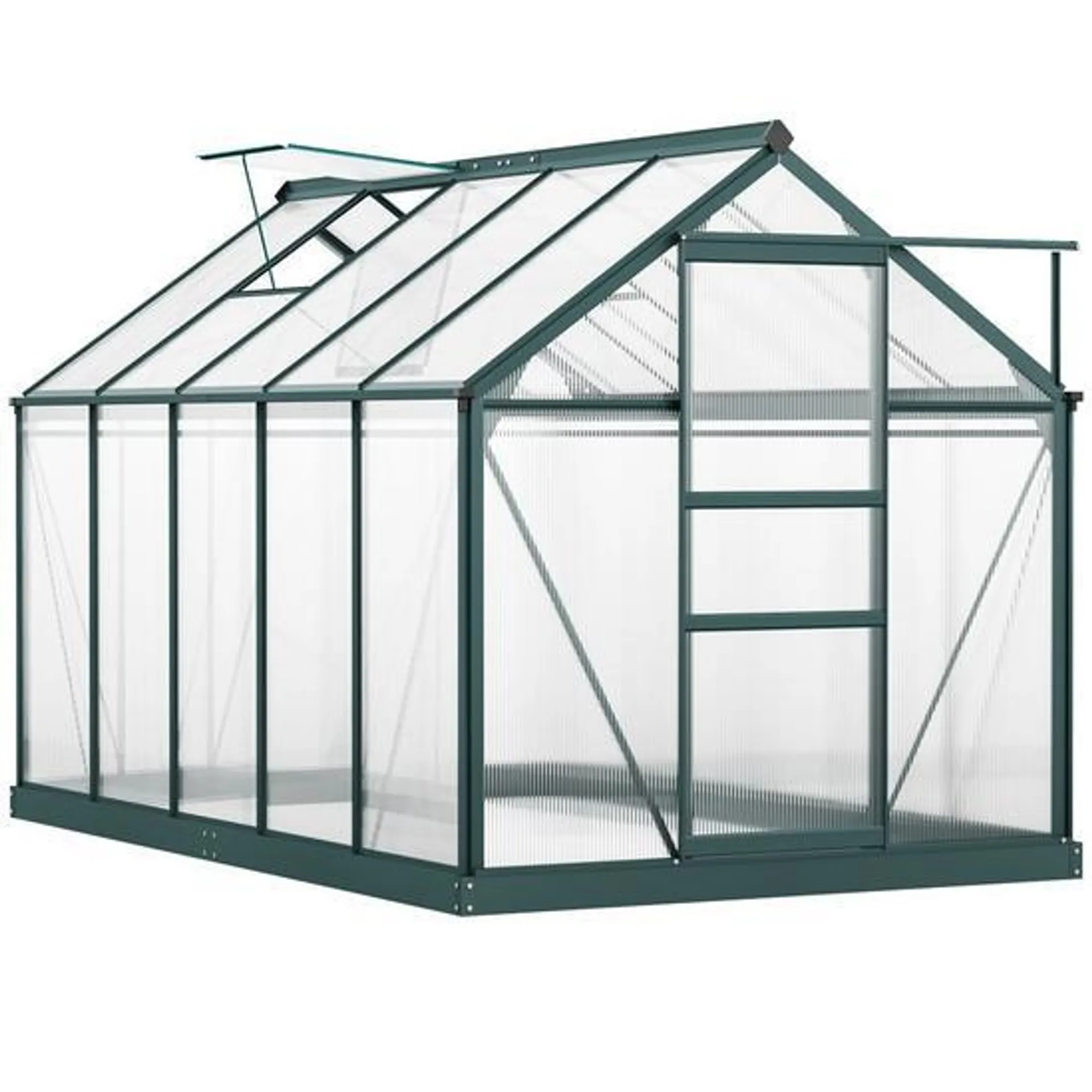 Walk-In Polycarbonate Greenhouse Plant Grow Galvanized Aluminium