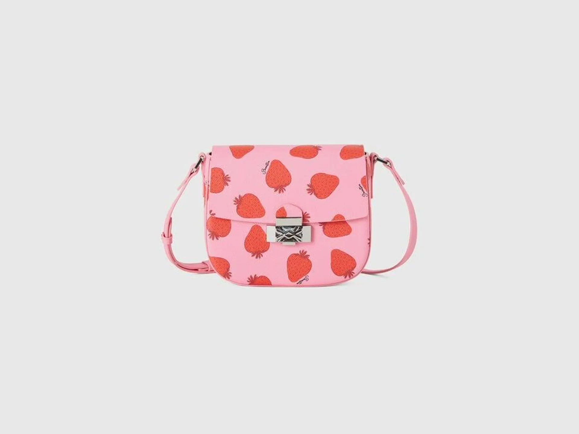 Pink bag with strawberry print