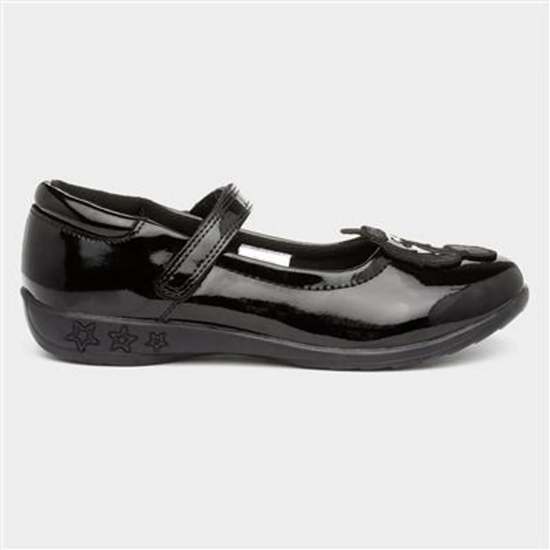 Girls Patent Bar Shoe in Black