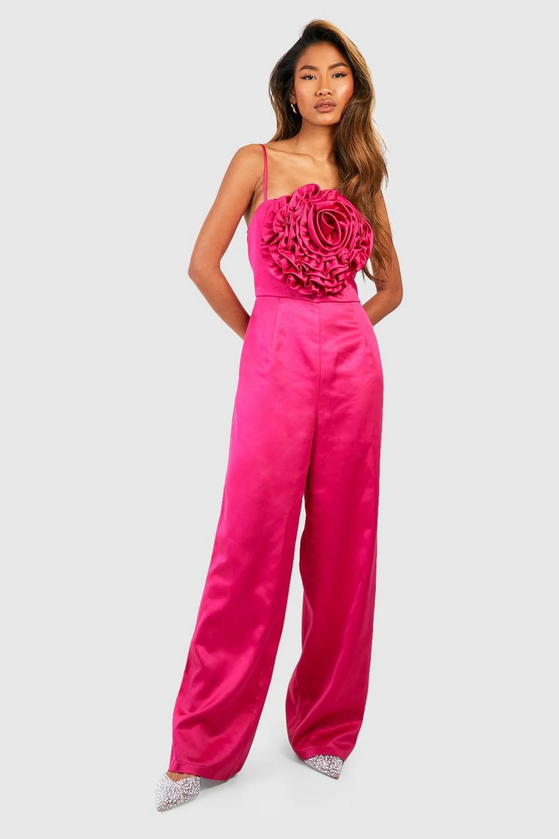 Flower Front Strappy Jumpsuit