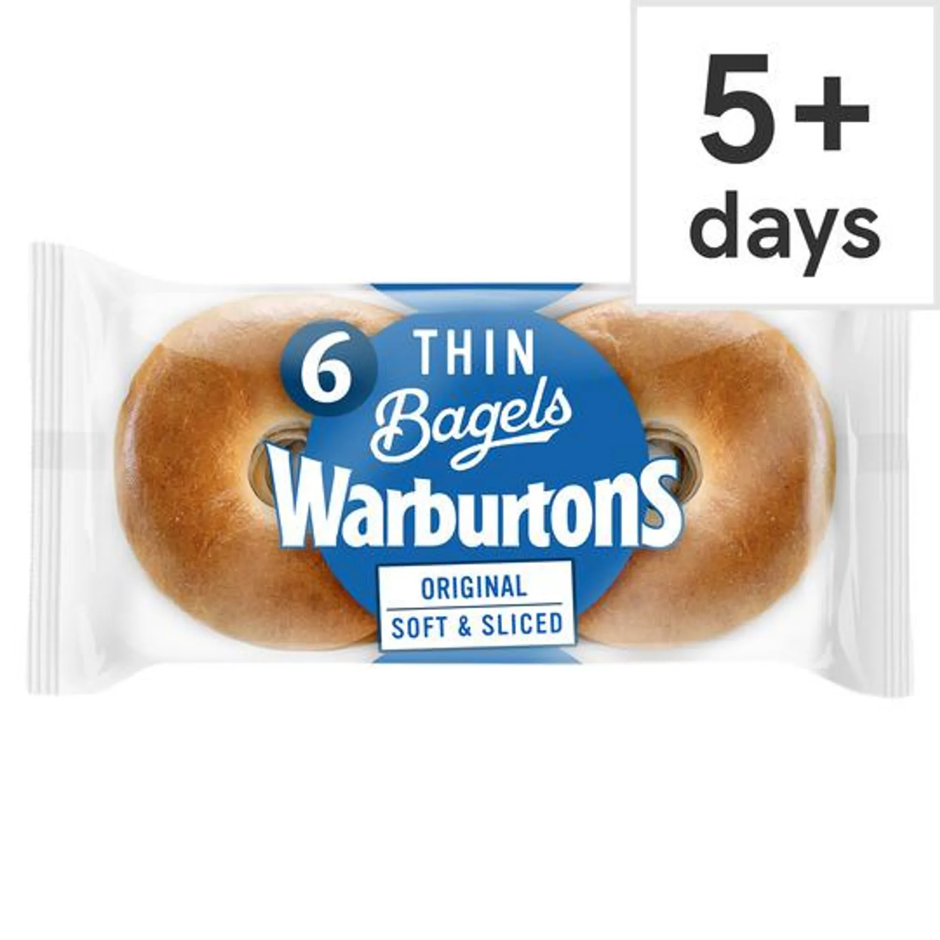 Warburtons Thin Bagels Plain 6 Pack