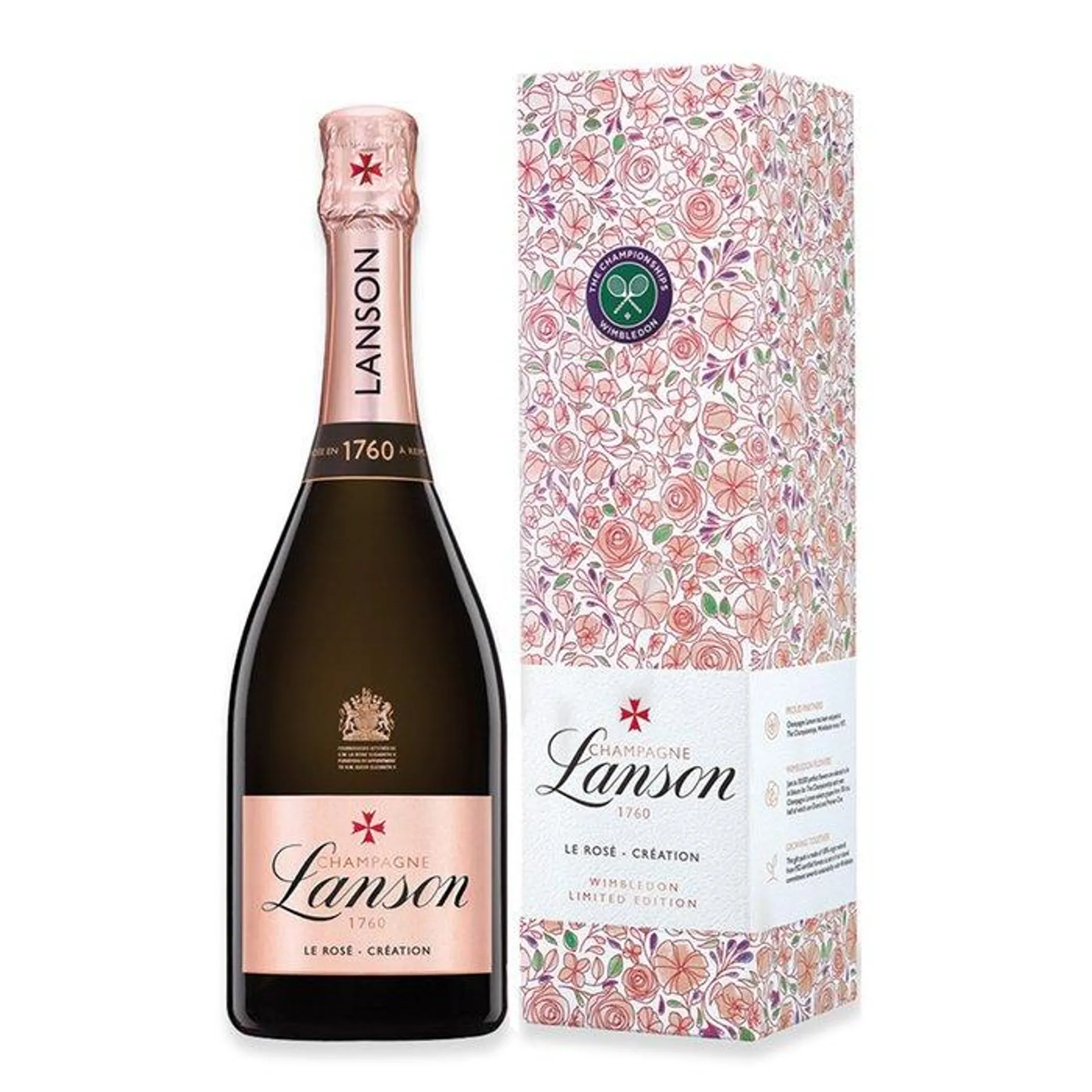 Lanson x Wimbledon Le Rosé Creation Brut NV 75cl in Pink Gift Box