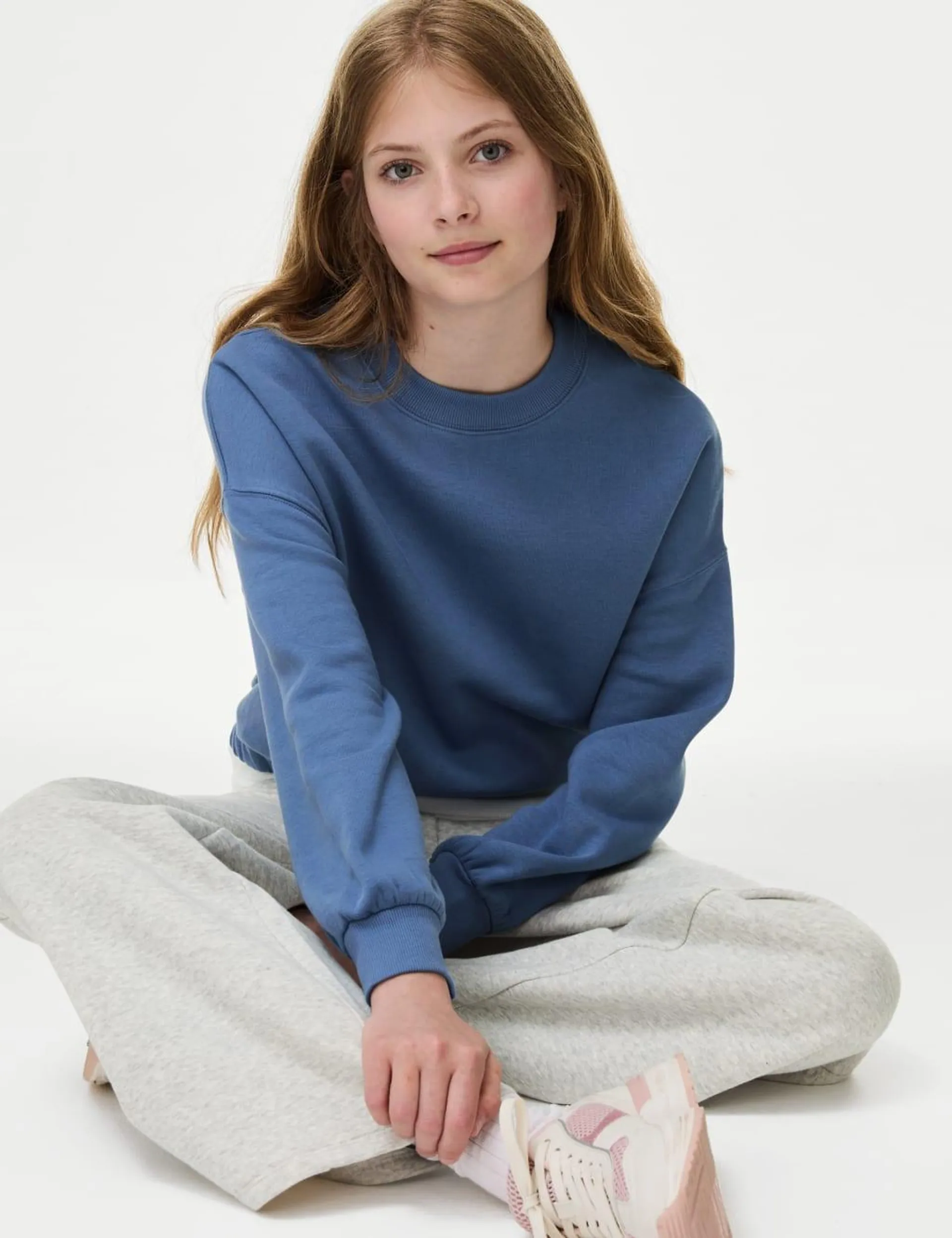 Cotton Rich Cropped Sweatshirt (6-16 Yrs)