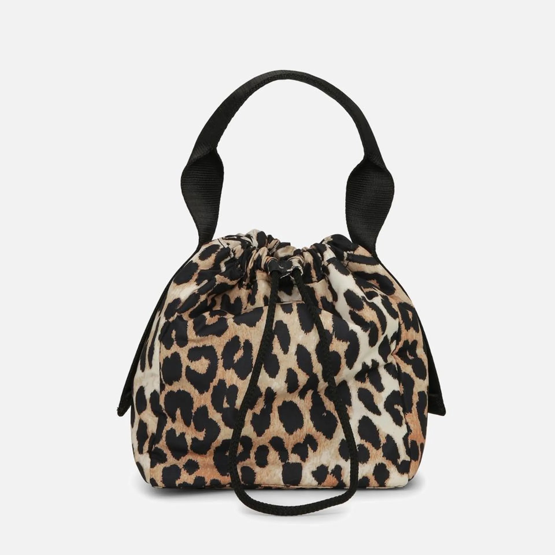 Ganni Tech Leopard-Print Recycled Shell Pouch