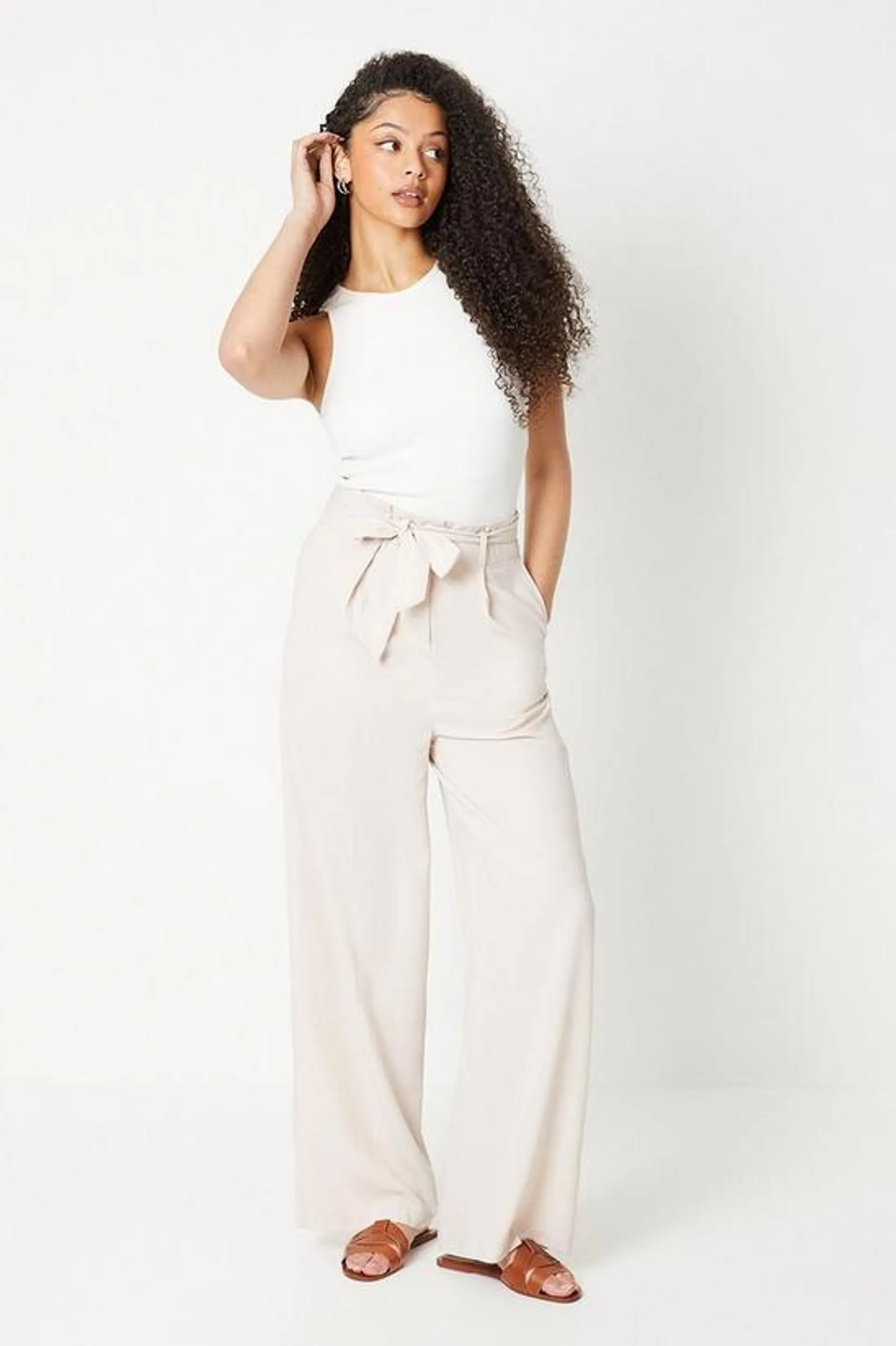 Tall Paperbag Straight Leg Trouser