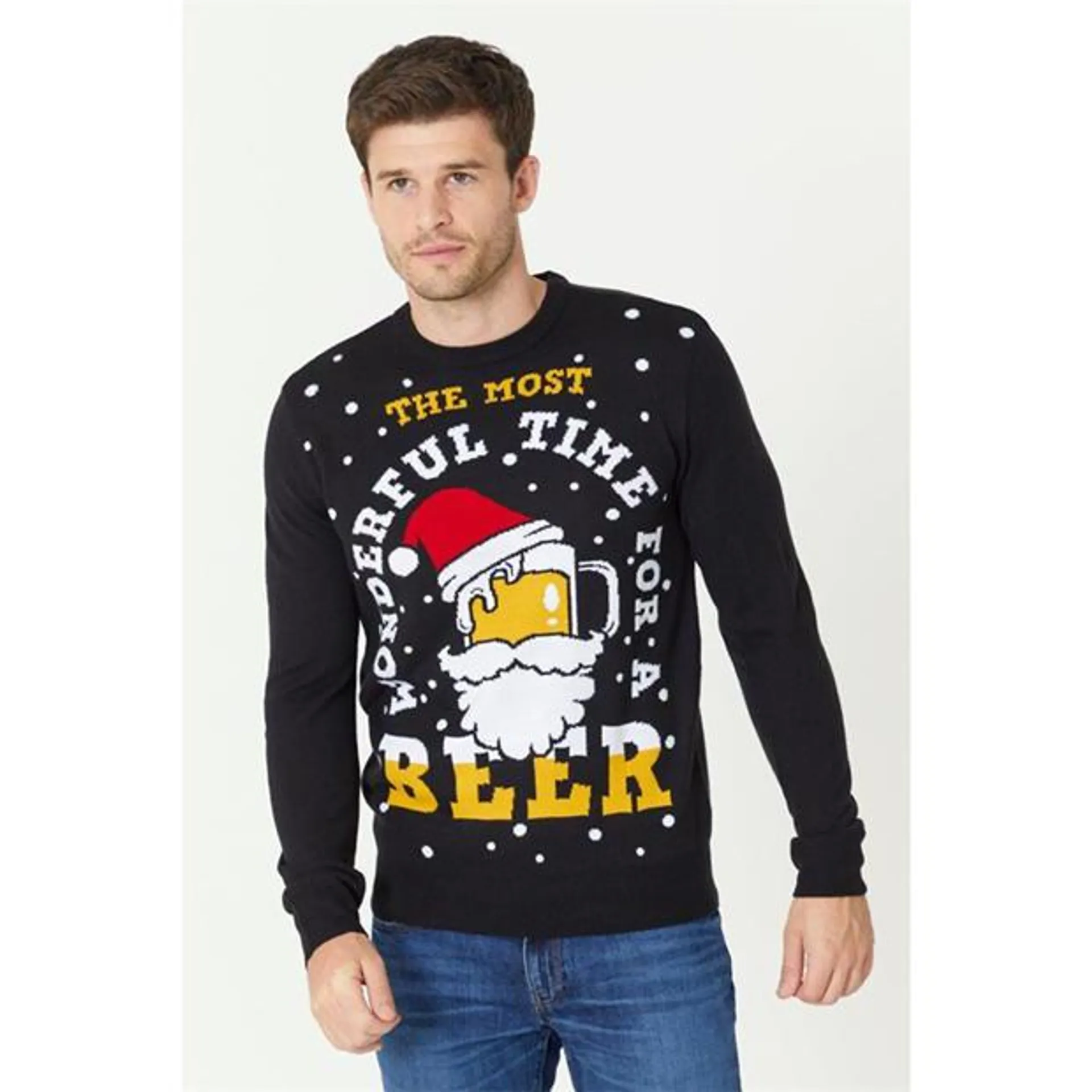 Wonderful Beer Christmas Jumper Black