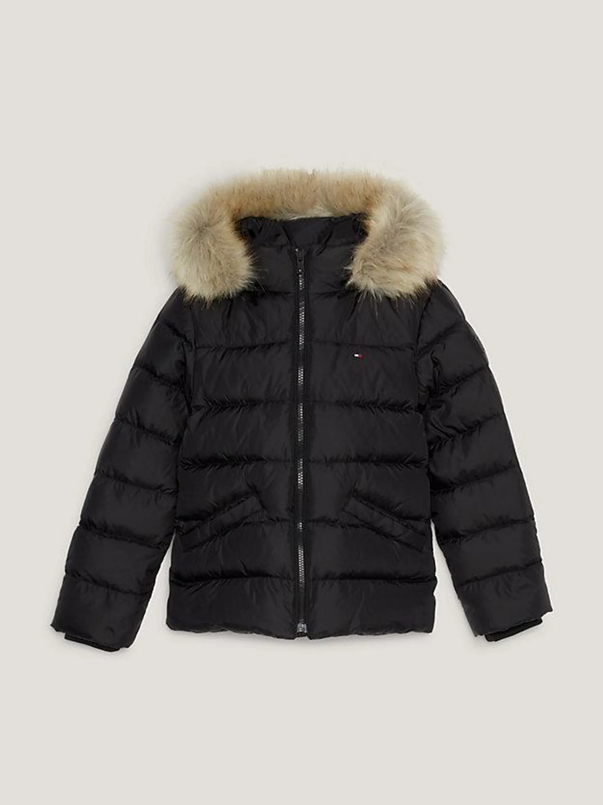 Faux Fur Hood Down Puffer Jacket