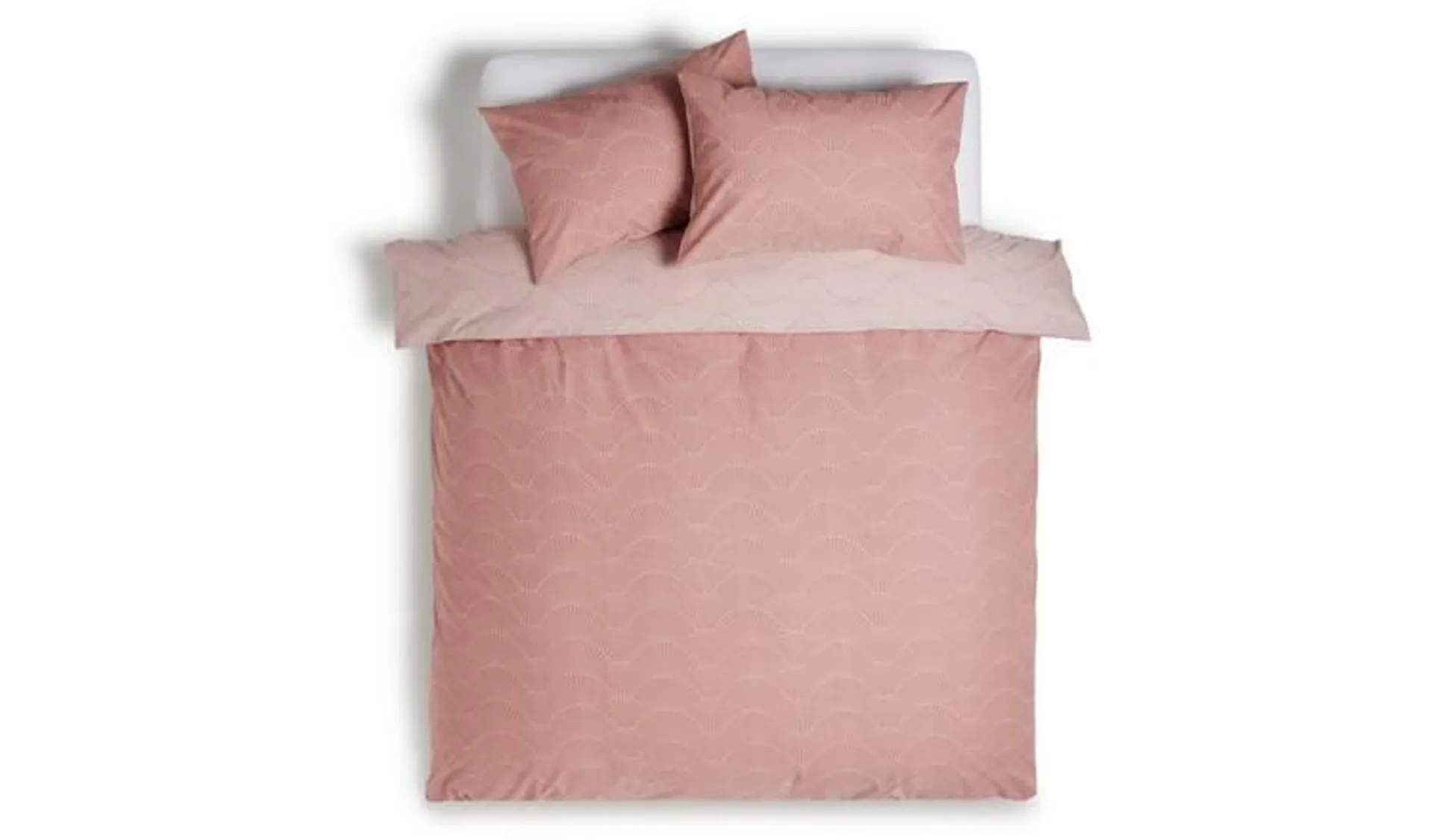 Habitat Scallop Print Pink Bedding Set - Single