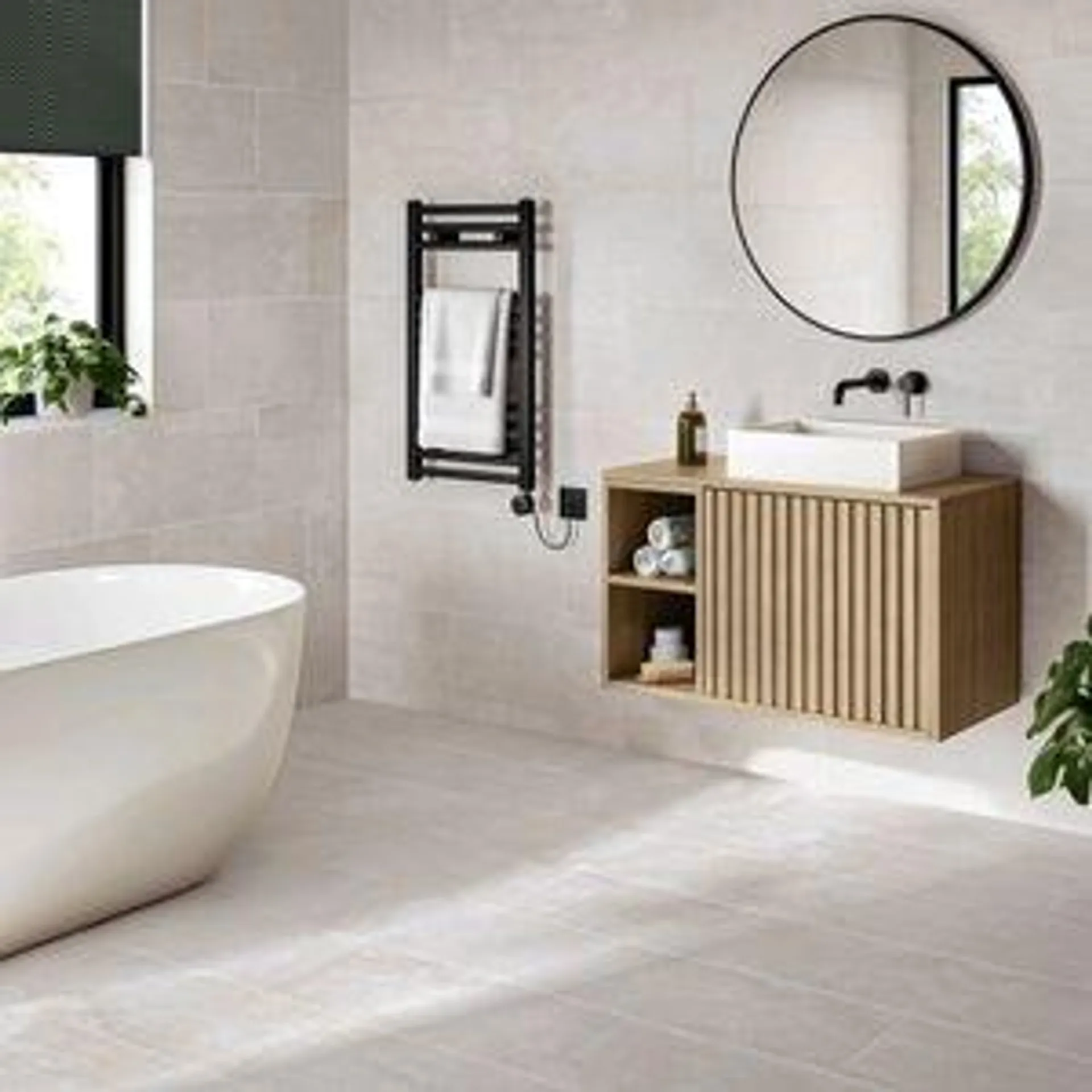 Cimento Light Grey Concrete Effect 300x600 Wall and Floor Tile