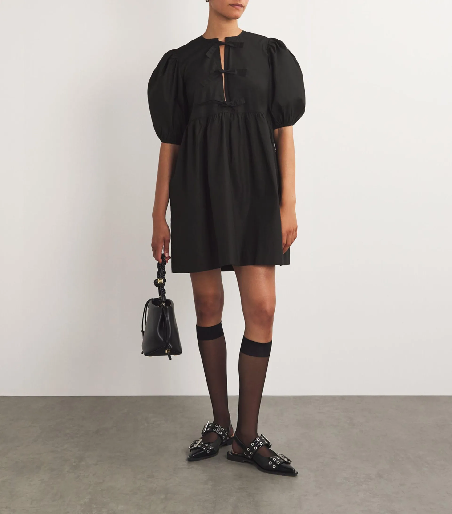 Cotton Tie-Front Dress