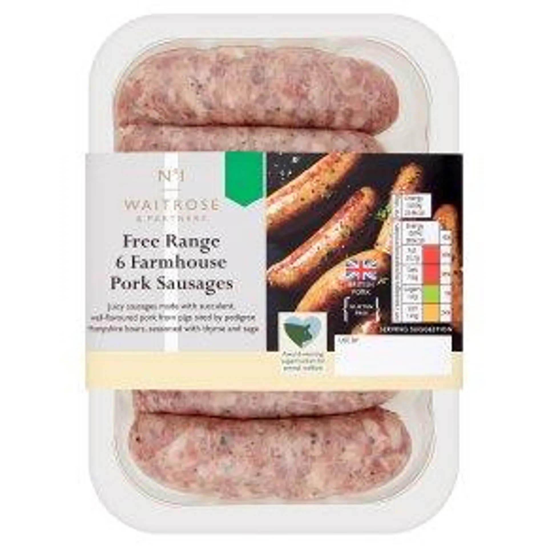 No. 1 Free Range 6 Farmhouse Pork Sausages