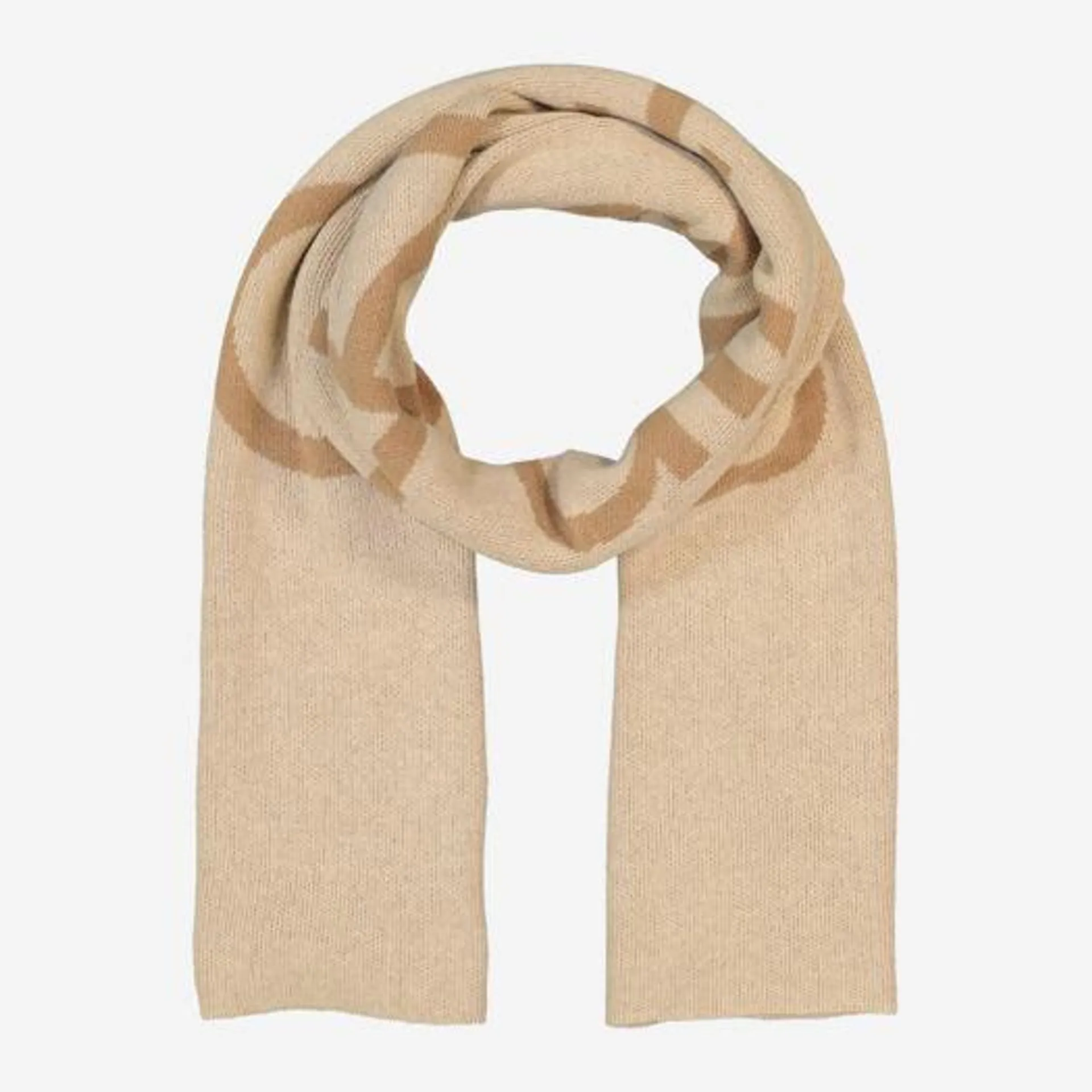 Beige Logo Detail Scarf