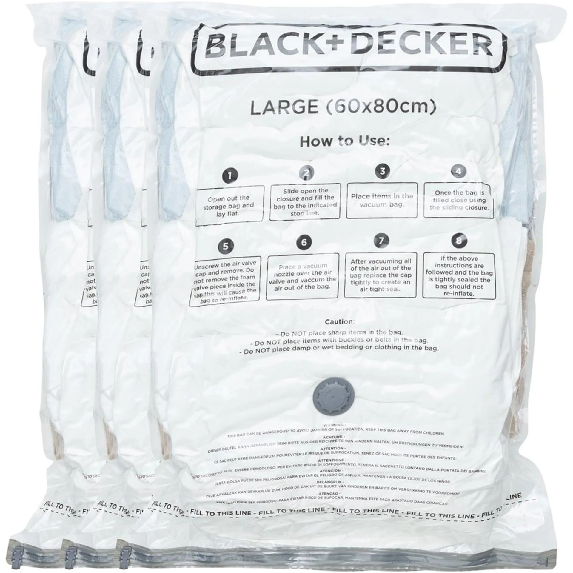 BLACK+DECKER Large Vacuum Storage Bag 3 Pack