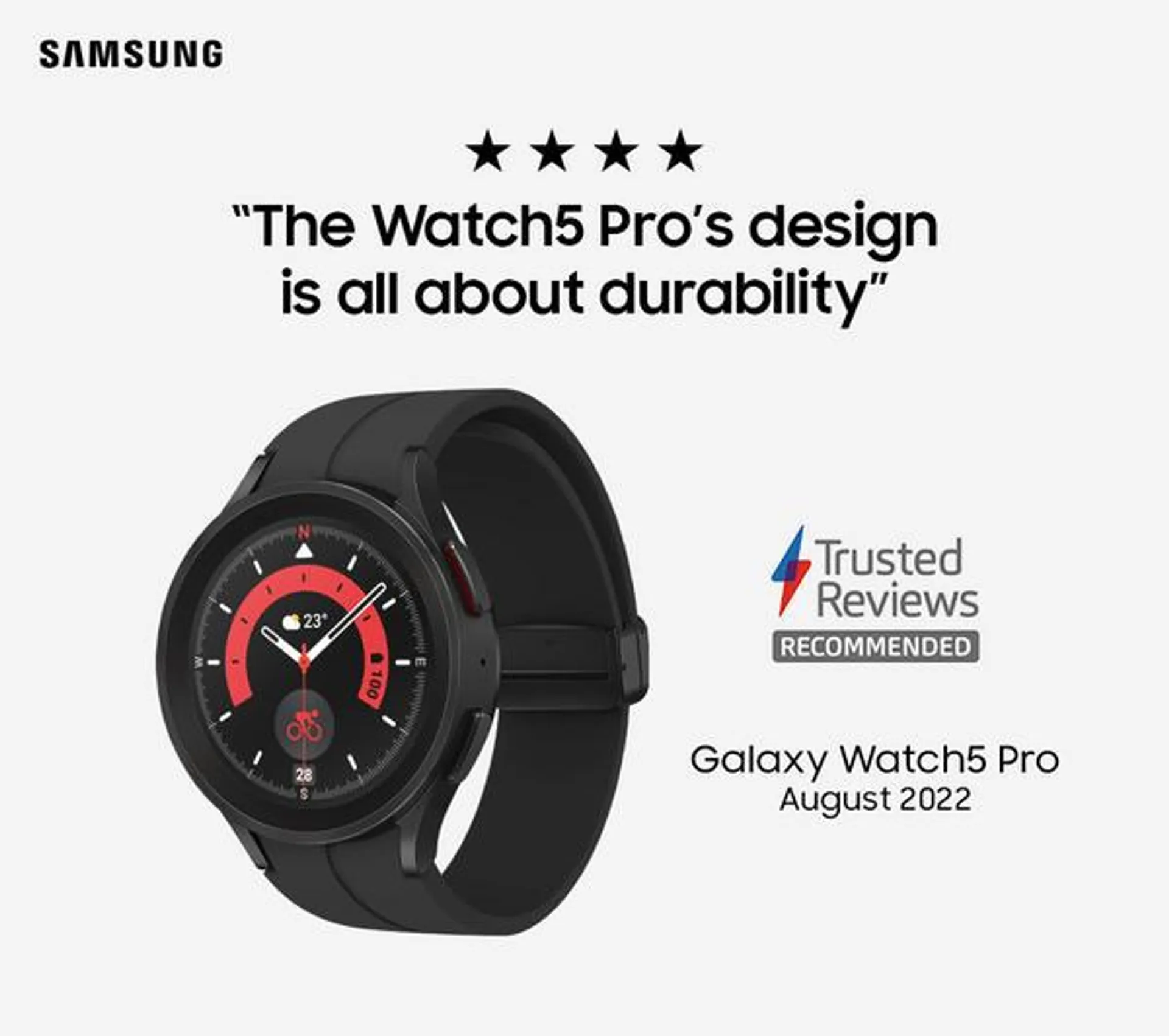 SAMSUNG Galaxy Watch5 Pro BT with Bixby & Google Assistant - Black Titanium, 45 mm
