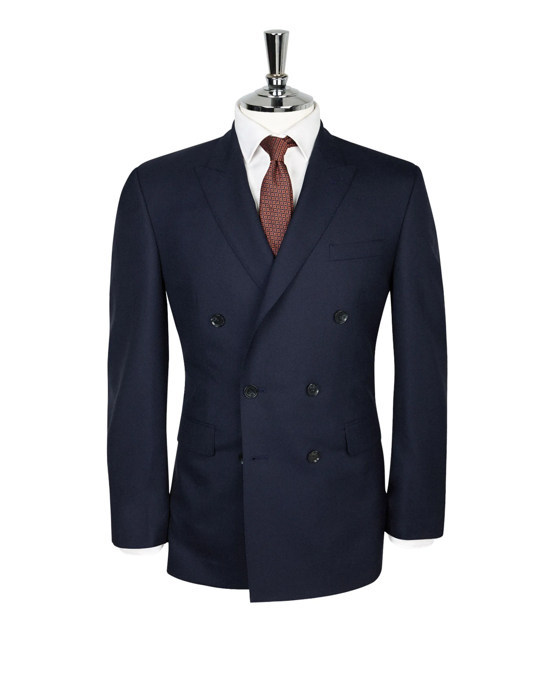 Fitzrovia Barberis Slim Fit Double-Breasted Navy Jacket