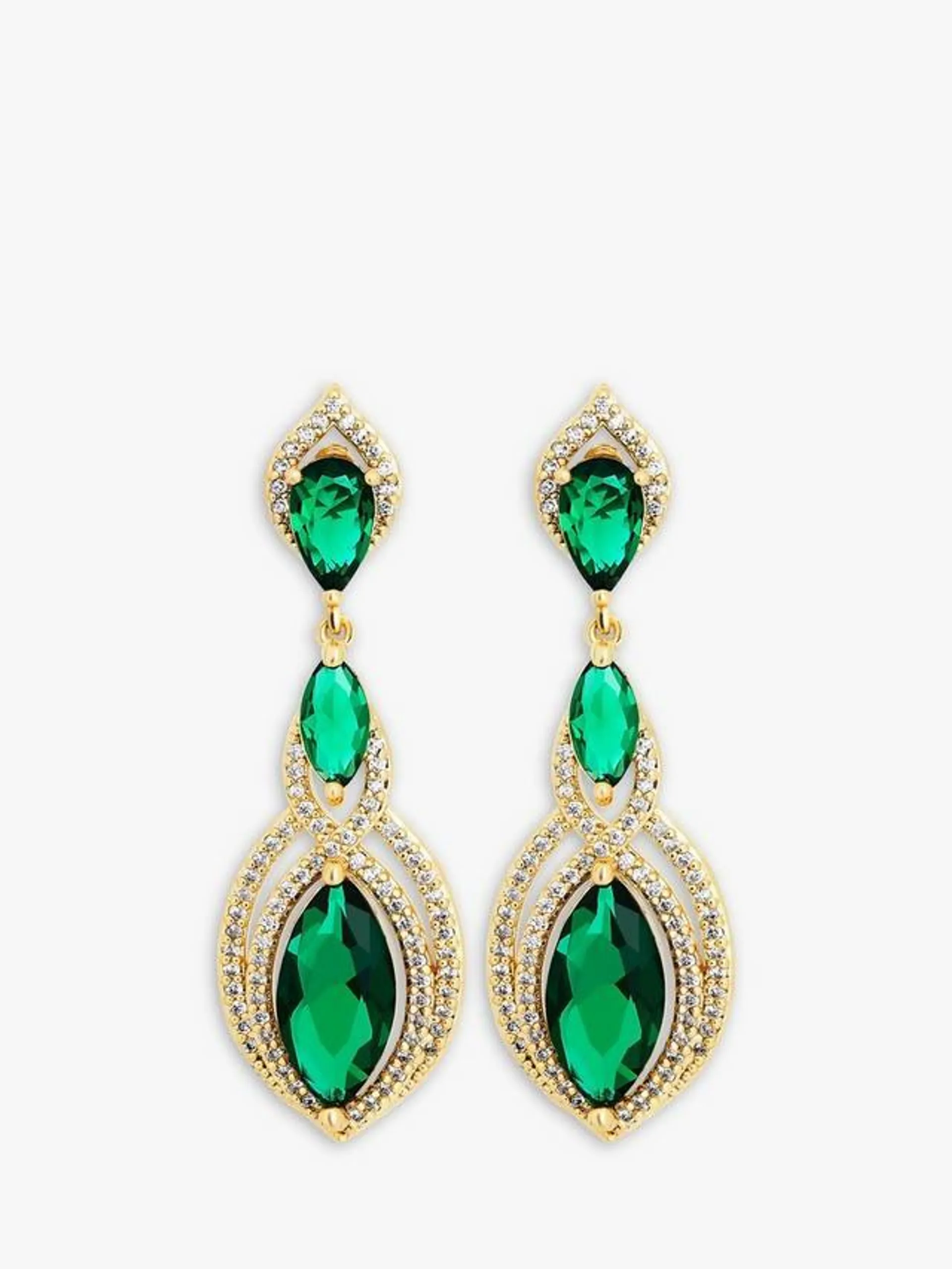 Cubic Zirconia Marquise Statement Drop Earrings