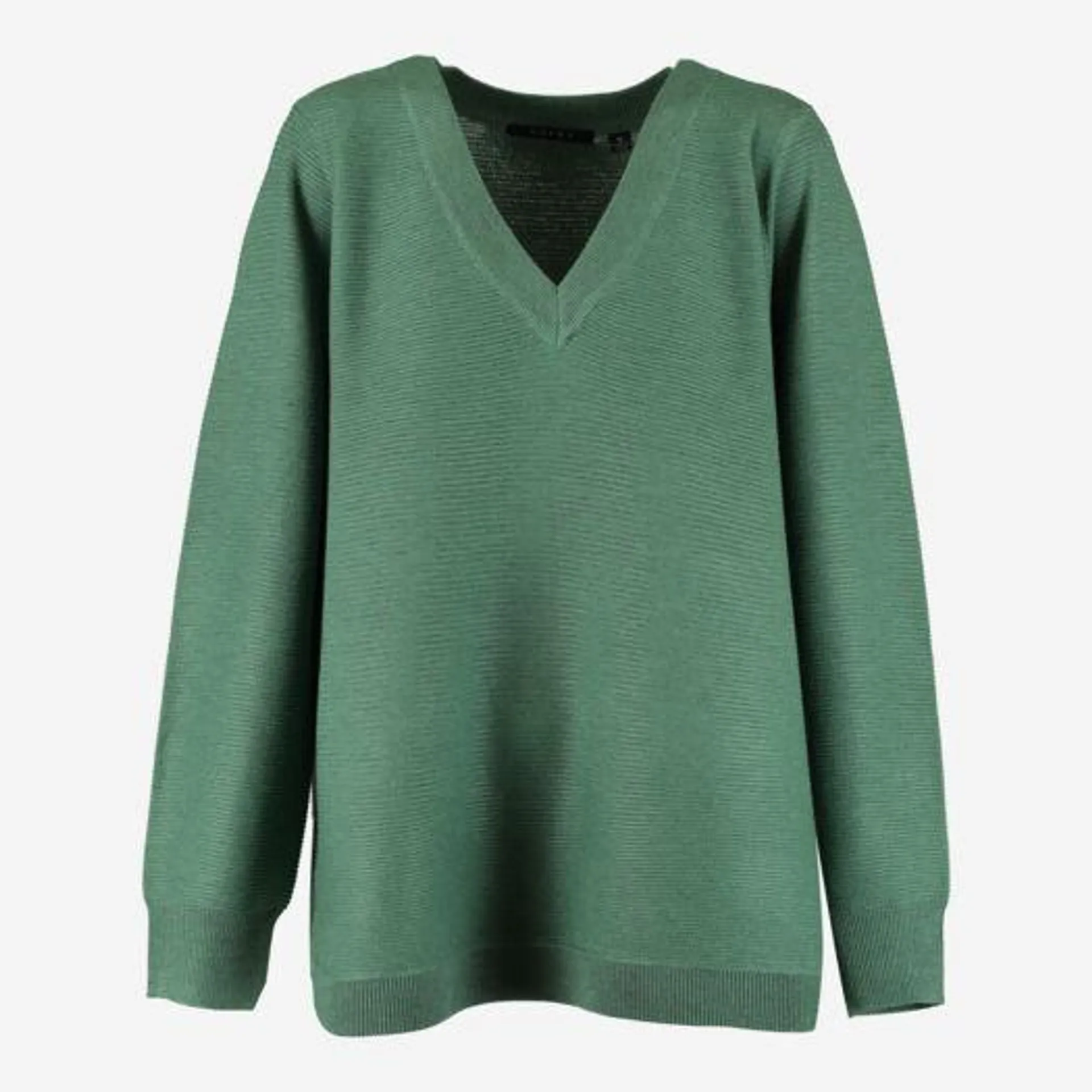 Green Knitted V Neck Jumper