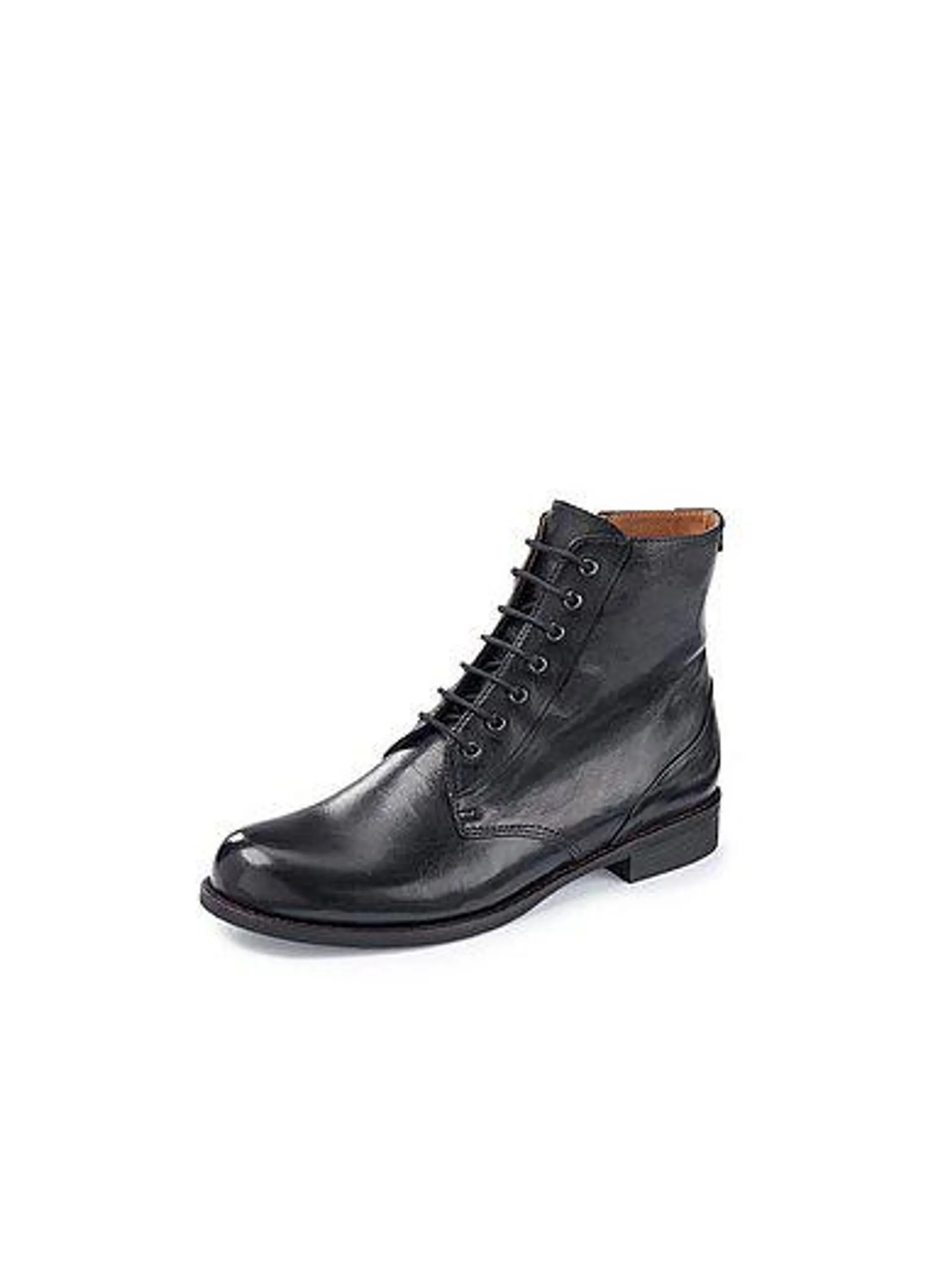 Lace-up ankle boots in calf nappa leather