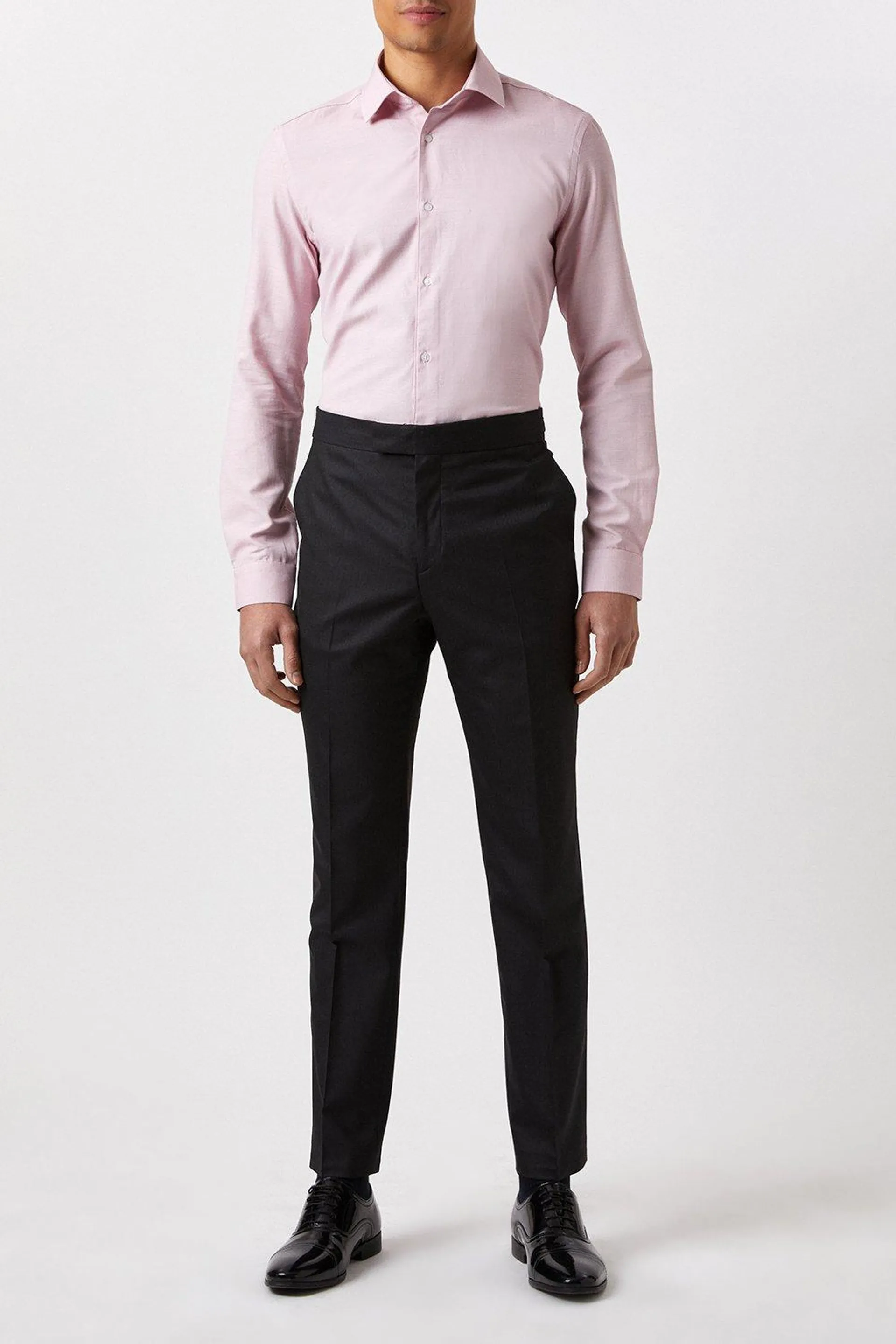 Slim Pink Two Tone Textured Smart Shirt