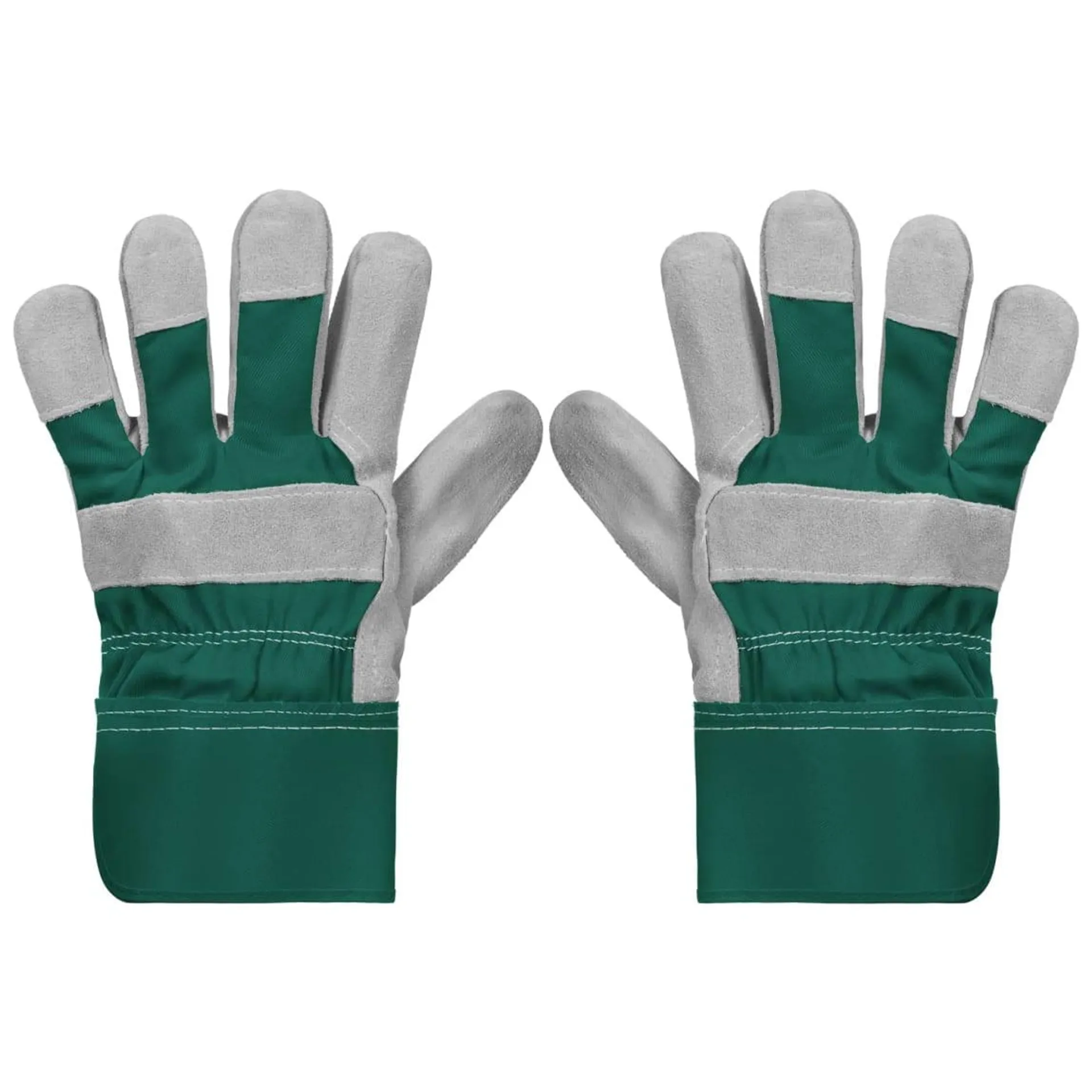 Rolson Heavy Duty Suede Gardening Gloves - Medium - Green