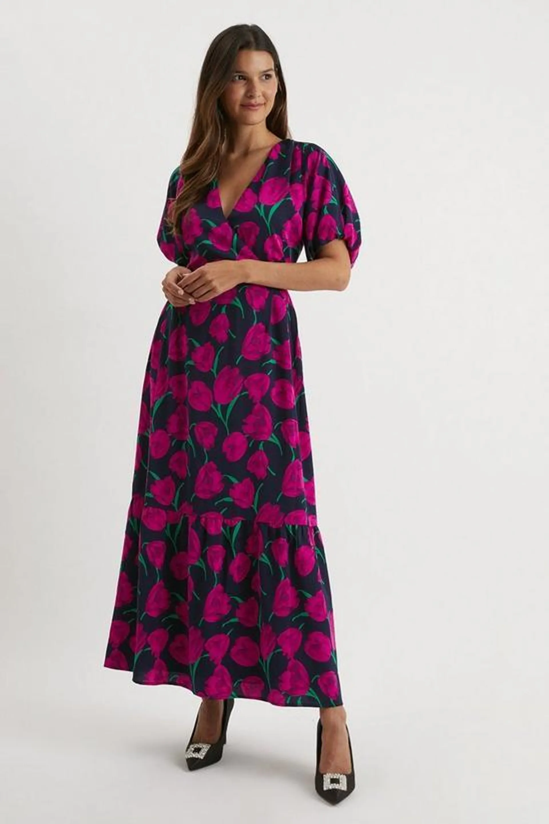 Tulip Printed Midi Dress