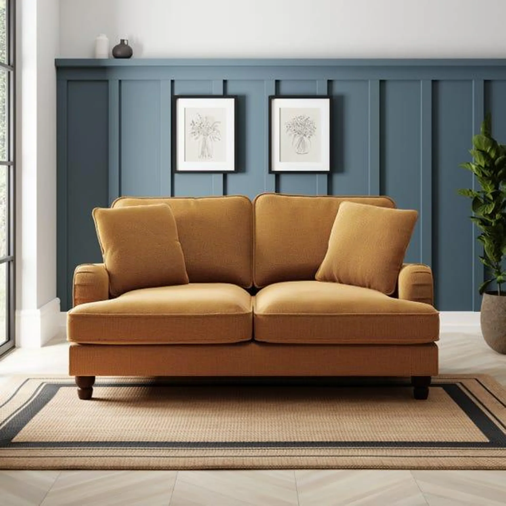 Beatrice Tonal Chenille 2 Seater Sofa