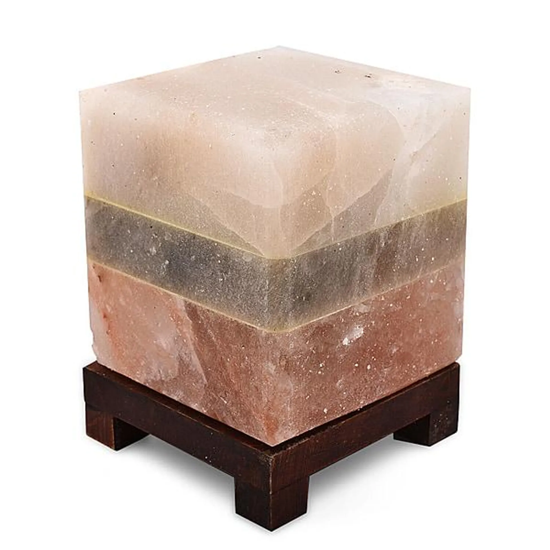 Himalayan Dual Illumination Salt Lamp with Square Shape including Cord & Bulb (Size 17x12x12 cm)