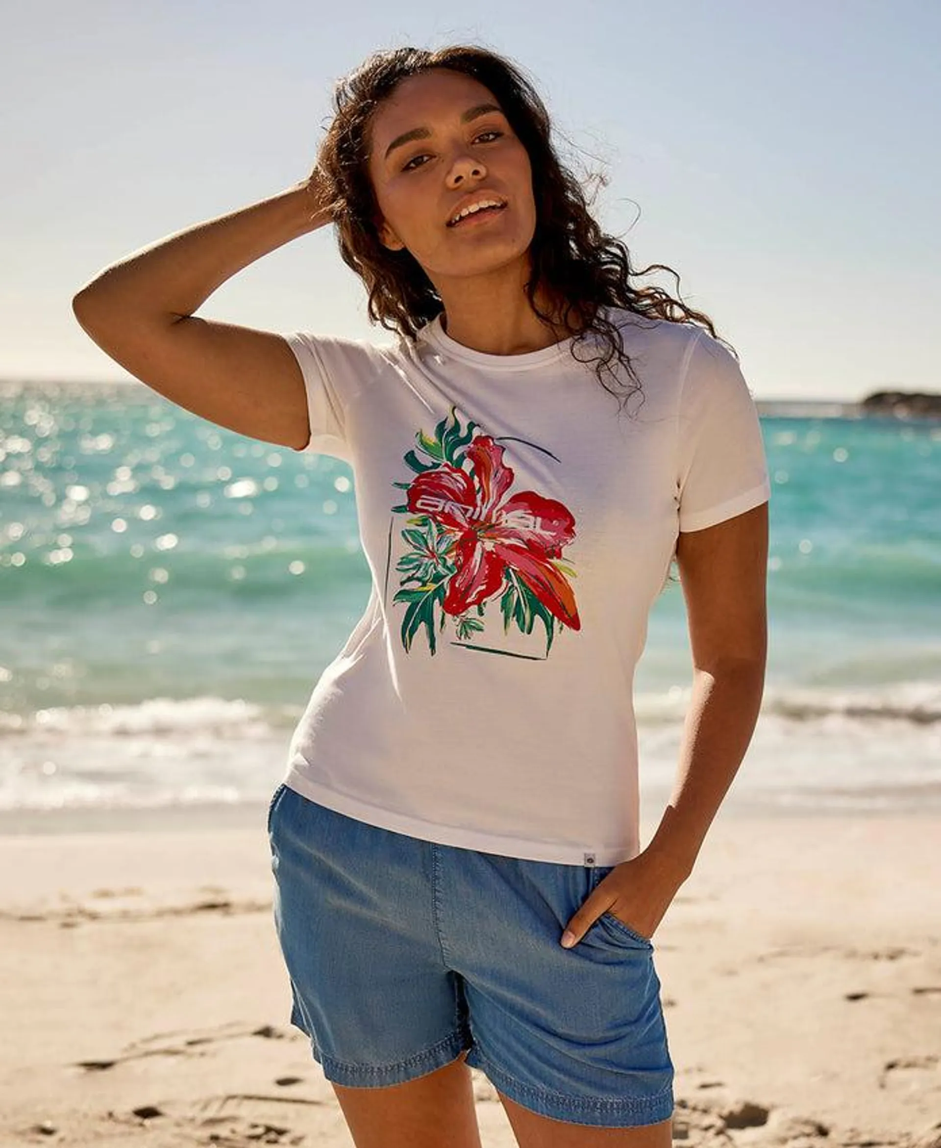 Carina Hibiscus Womens Organic Tee