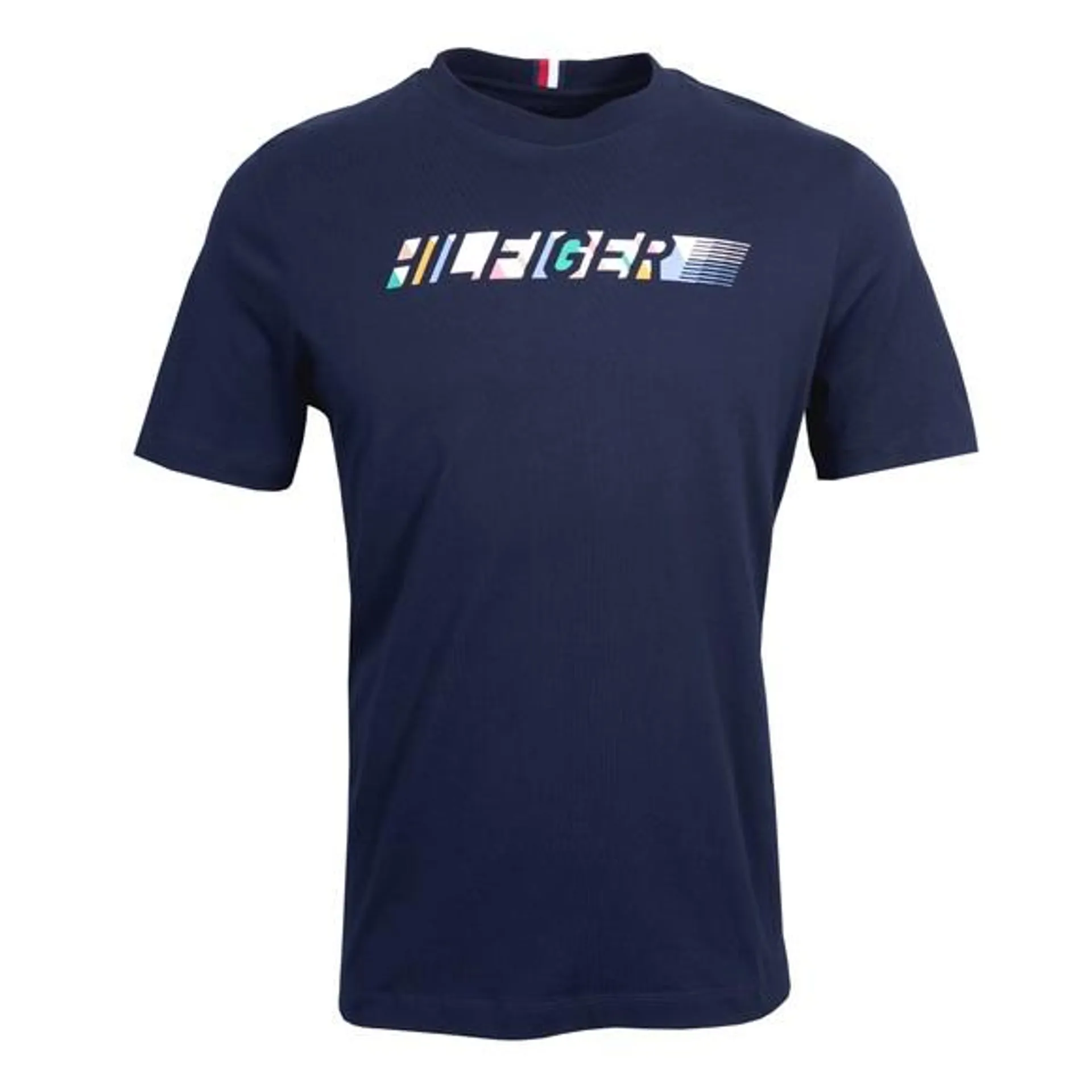 Mens Blue Multicoloured Logo T-Shirt