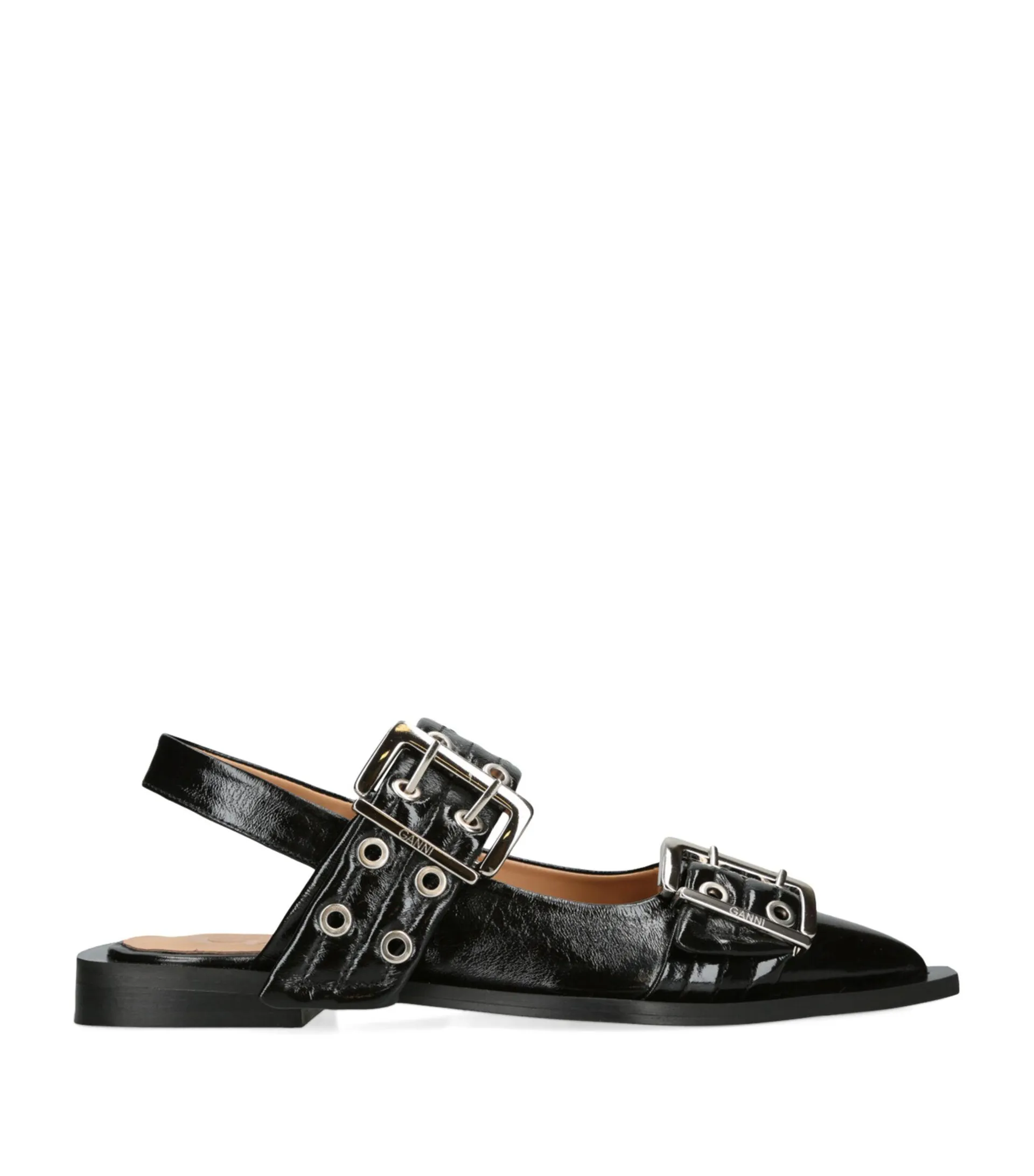 Leather Buckle Ballet Flats