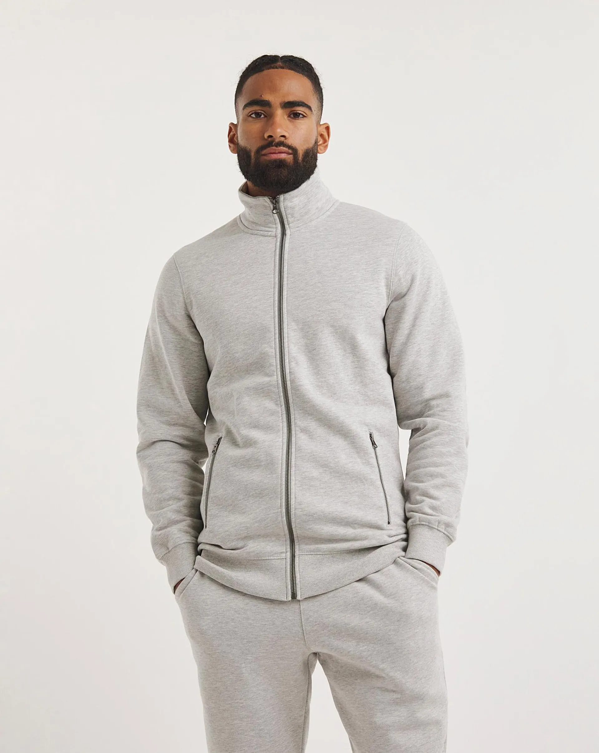 Jacamo Full Zip Funnel Sweatshirt Long