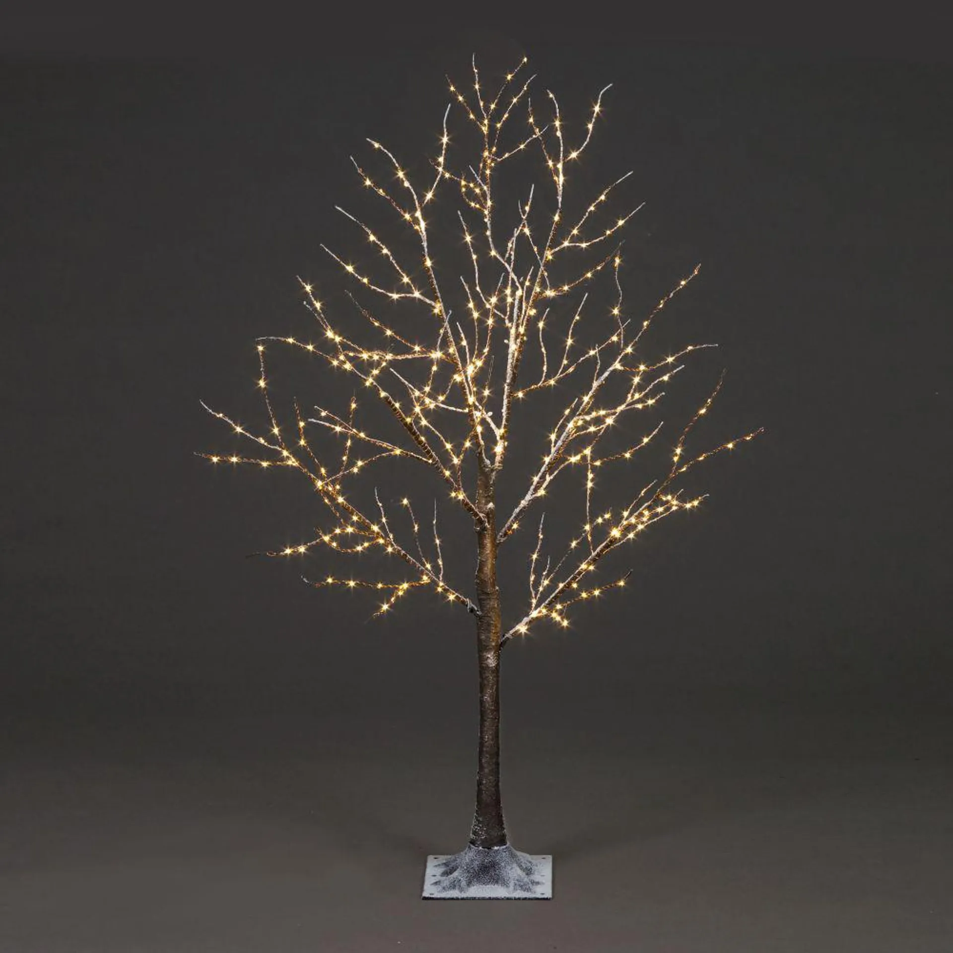 90cm Copper Wire Frosted Brown Twig Tree With 200 Warm White LEDs