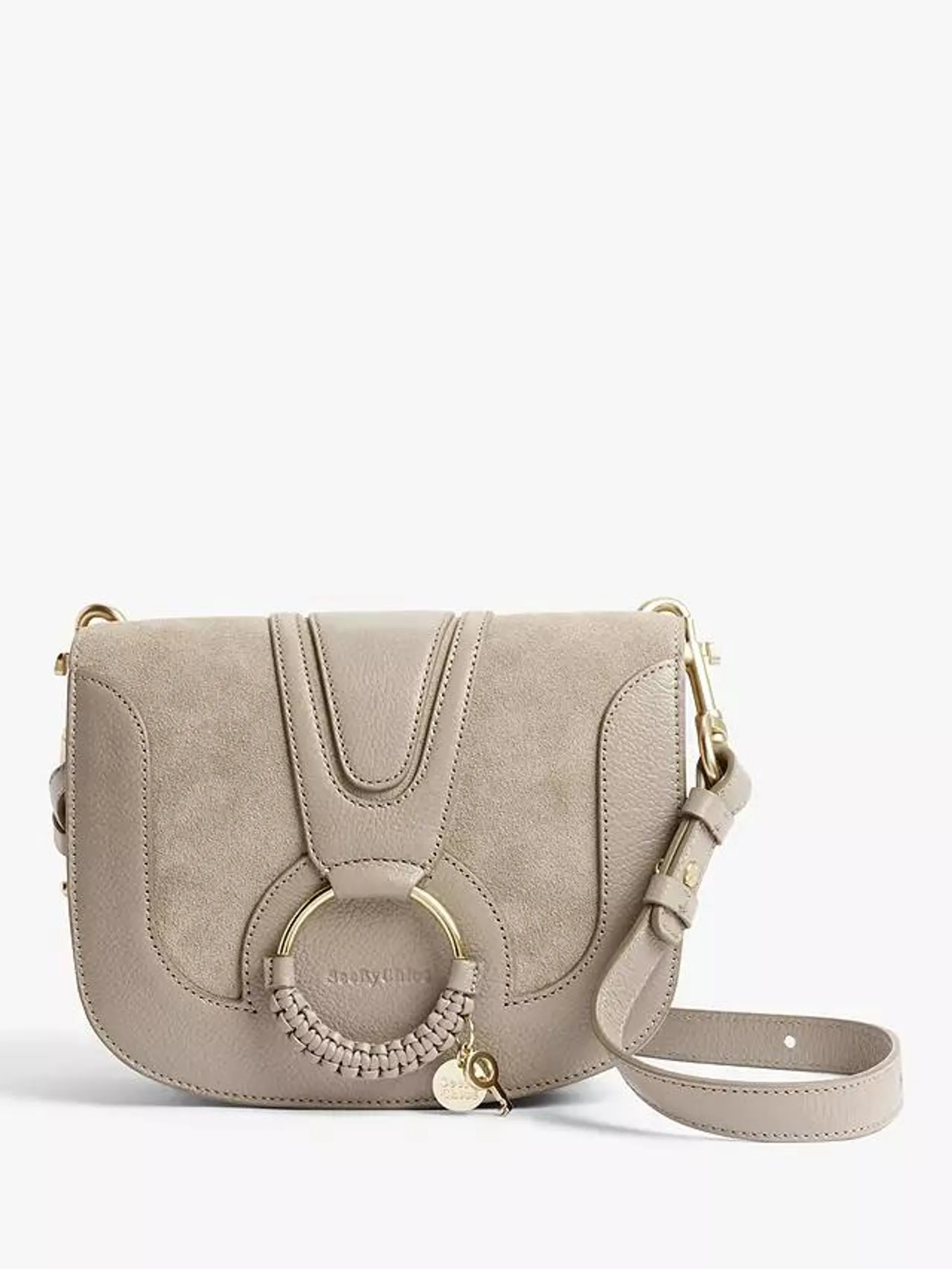 See By Chloé Small Hana Suede Leather Satchel Bag, Motty Grey