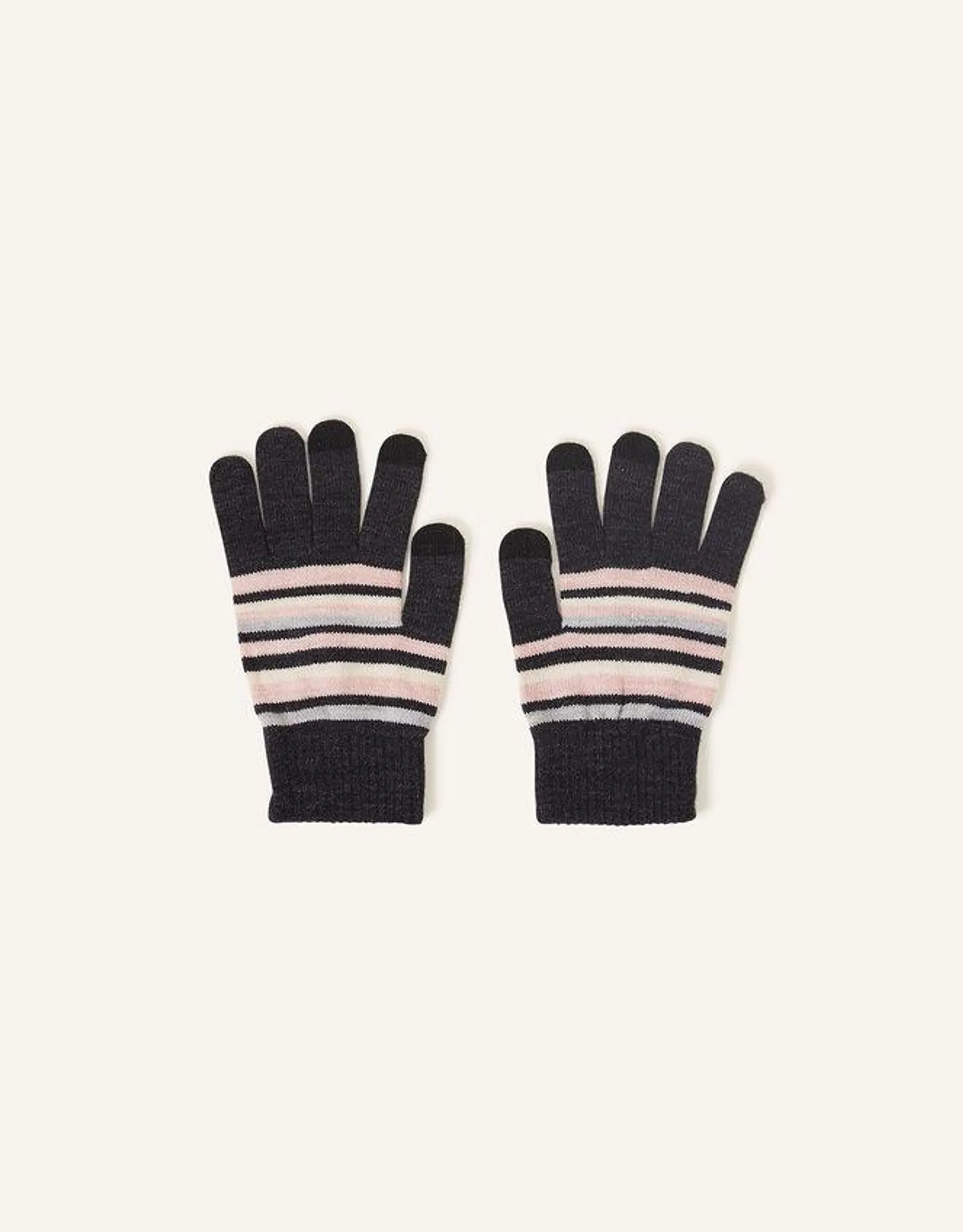 Stripe Stretch Touchscreen Gloves