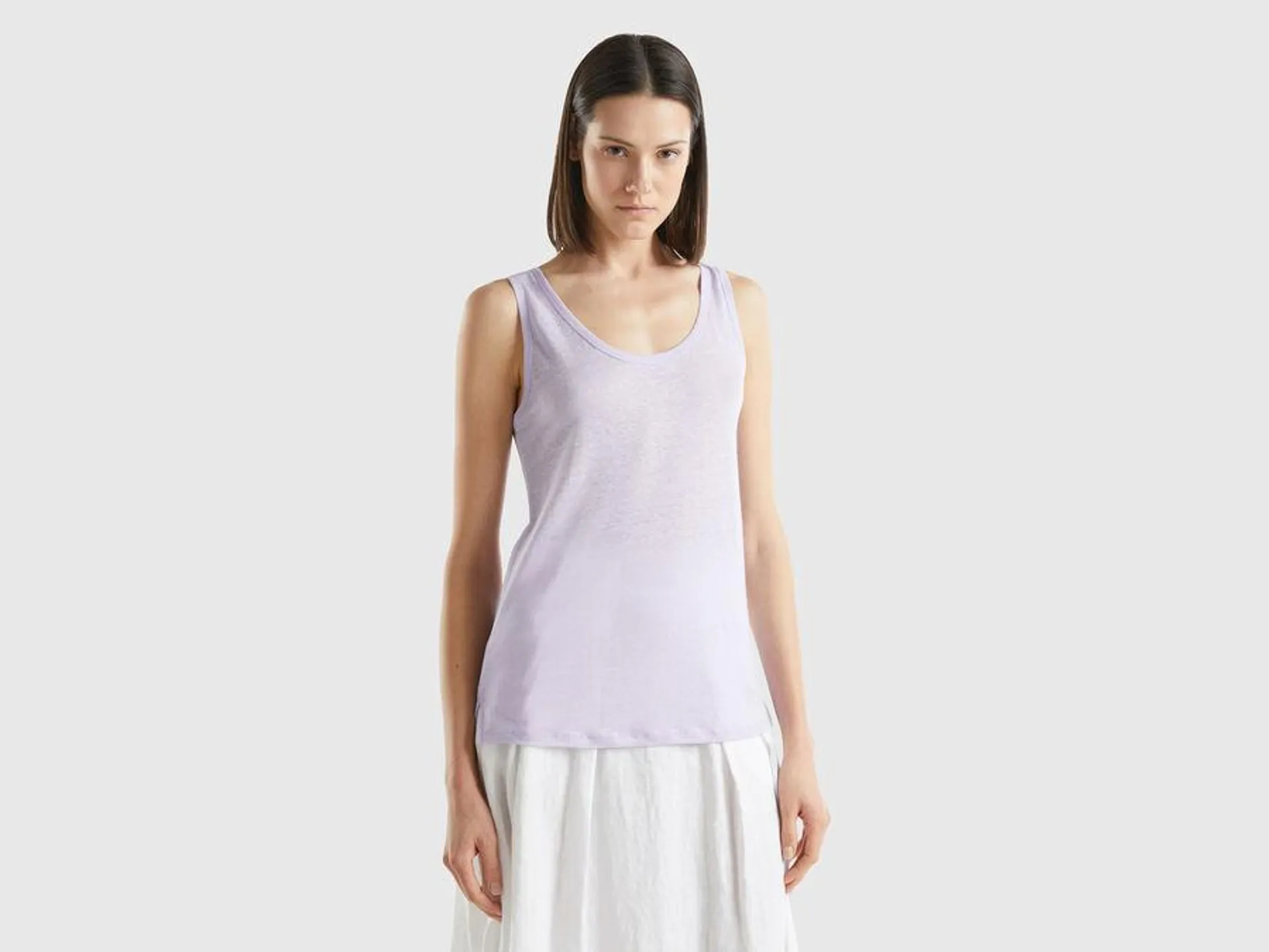 Tank top in pure linen