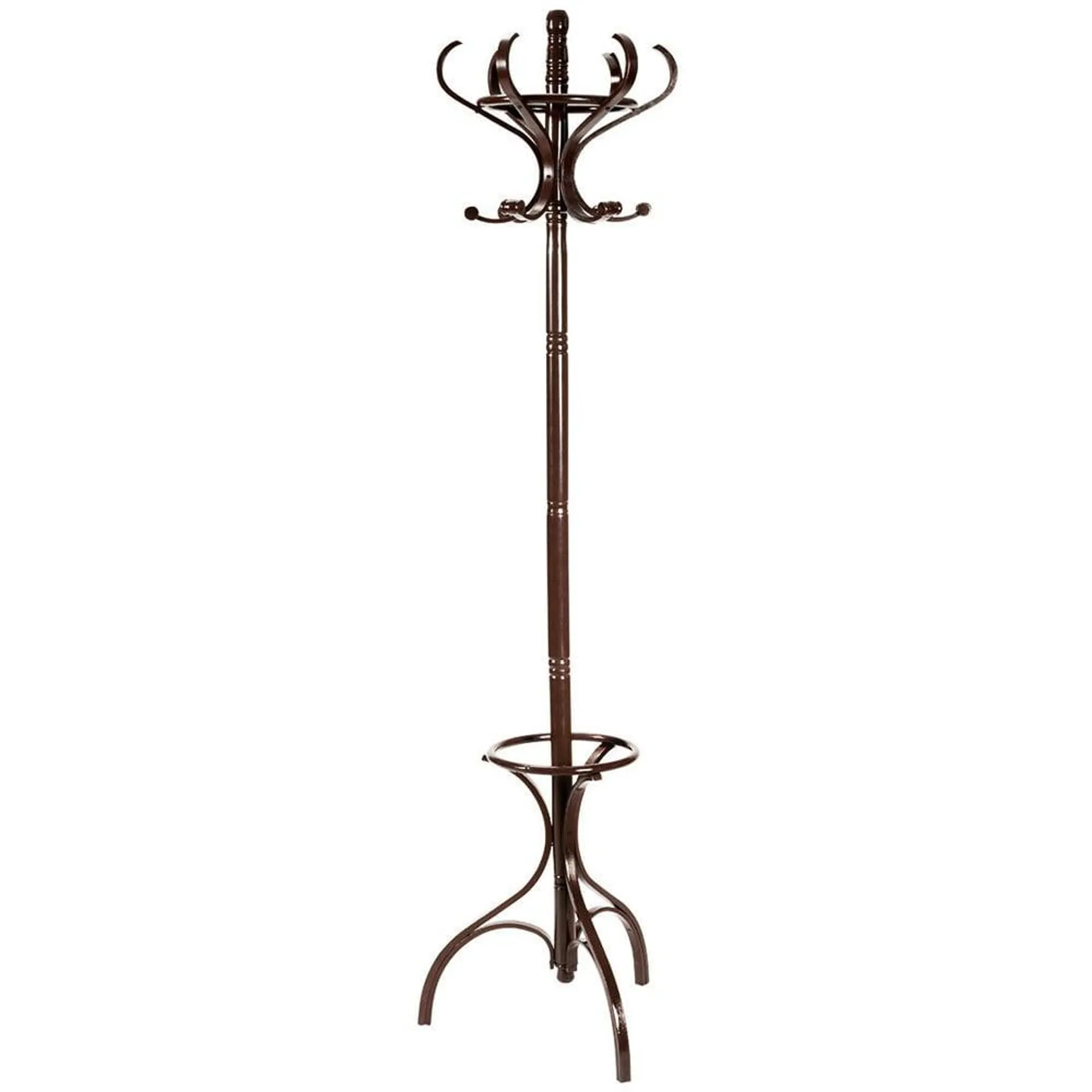 Costway Brown Freestanding Wooden Coat Rack