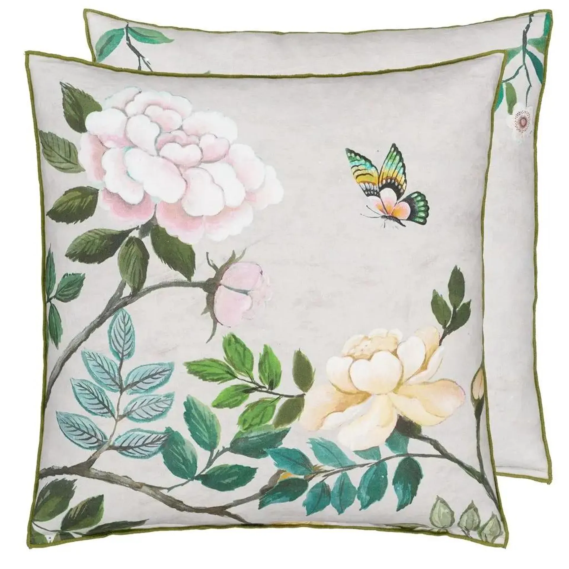 Porcelaine De Chine Cameo Linen Cushion